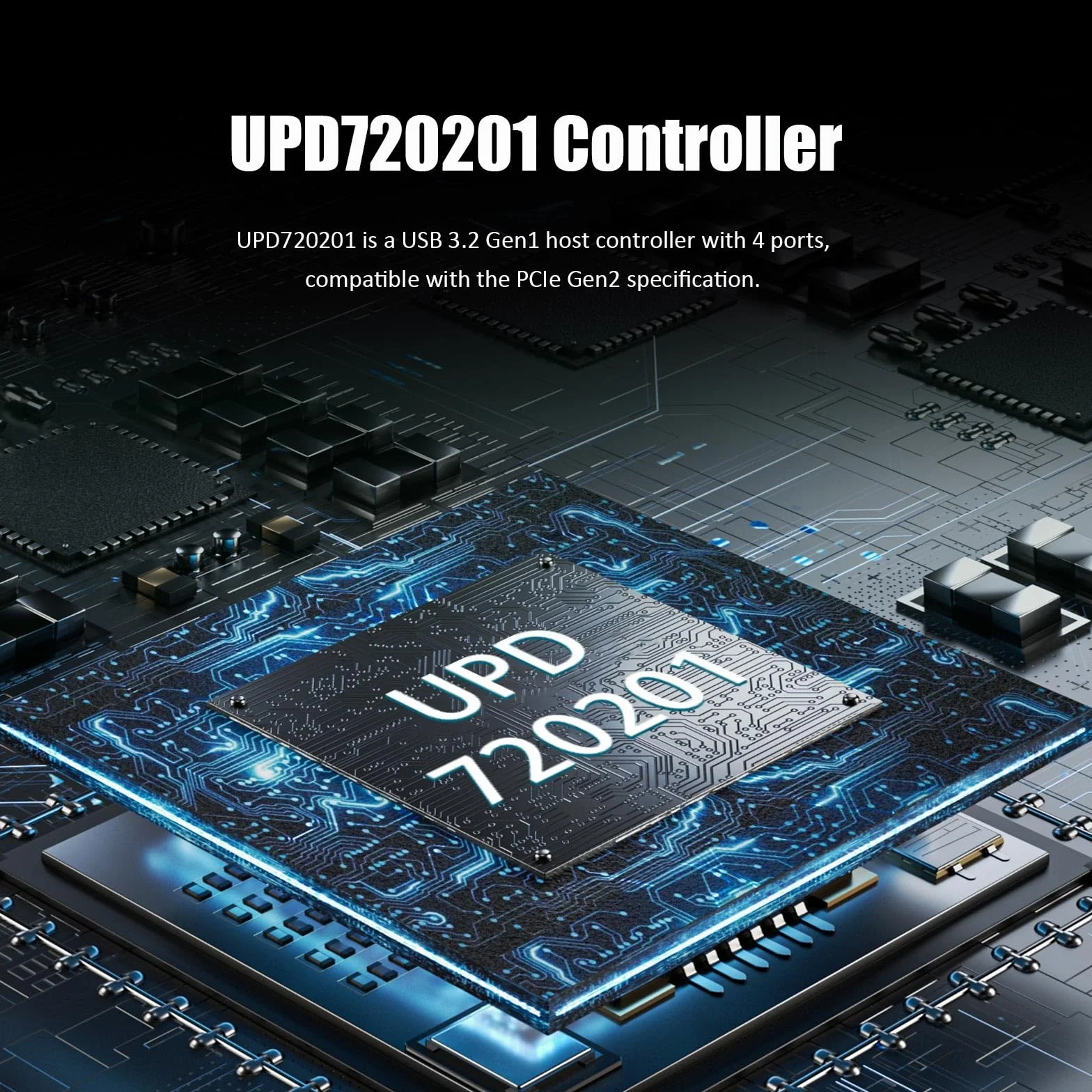 GLOTREND U3044 Scheda di espansione 4 porte PCIe USB A (USB 3.2 Gen 1), compatibile con Windows e Linux (non supporta Mac OS)