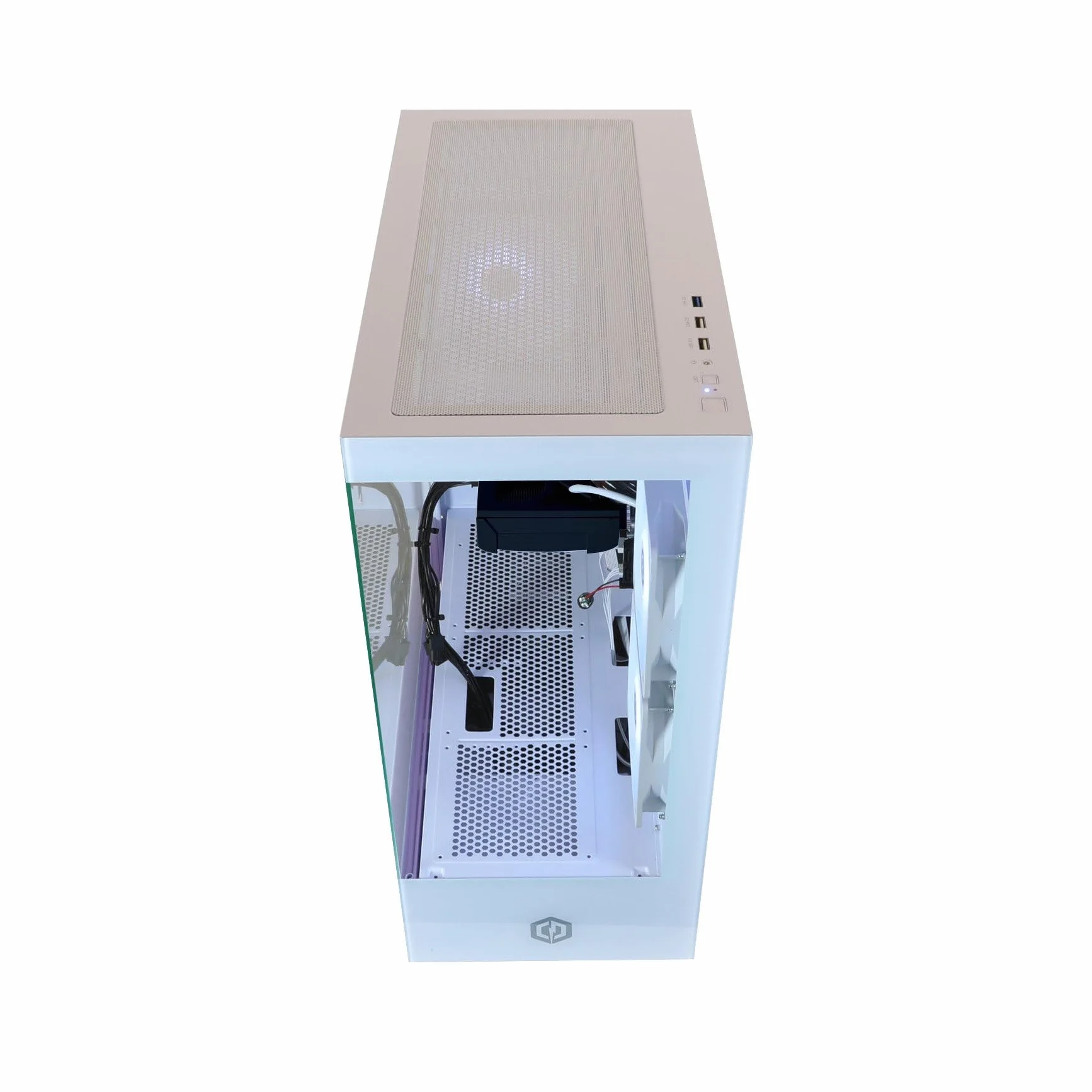 CyberpowerPC Wyvern Gaming PC - AMD Ryzen 7 8700F, Nvidia RTX 5060 Ti 8GB, 16GB RAM, 1TB NVMe SSD, 650W 80+ PSU, Wi-Fi, Windows 11, Prism Panoramic RGB White