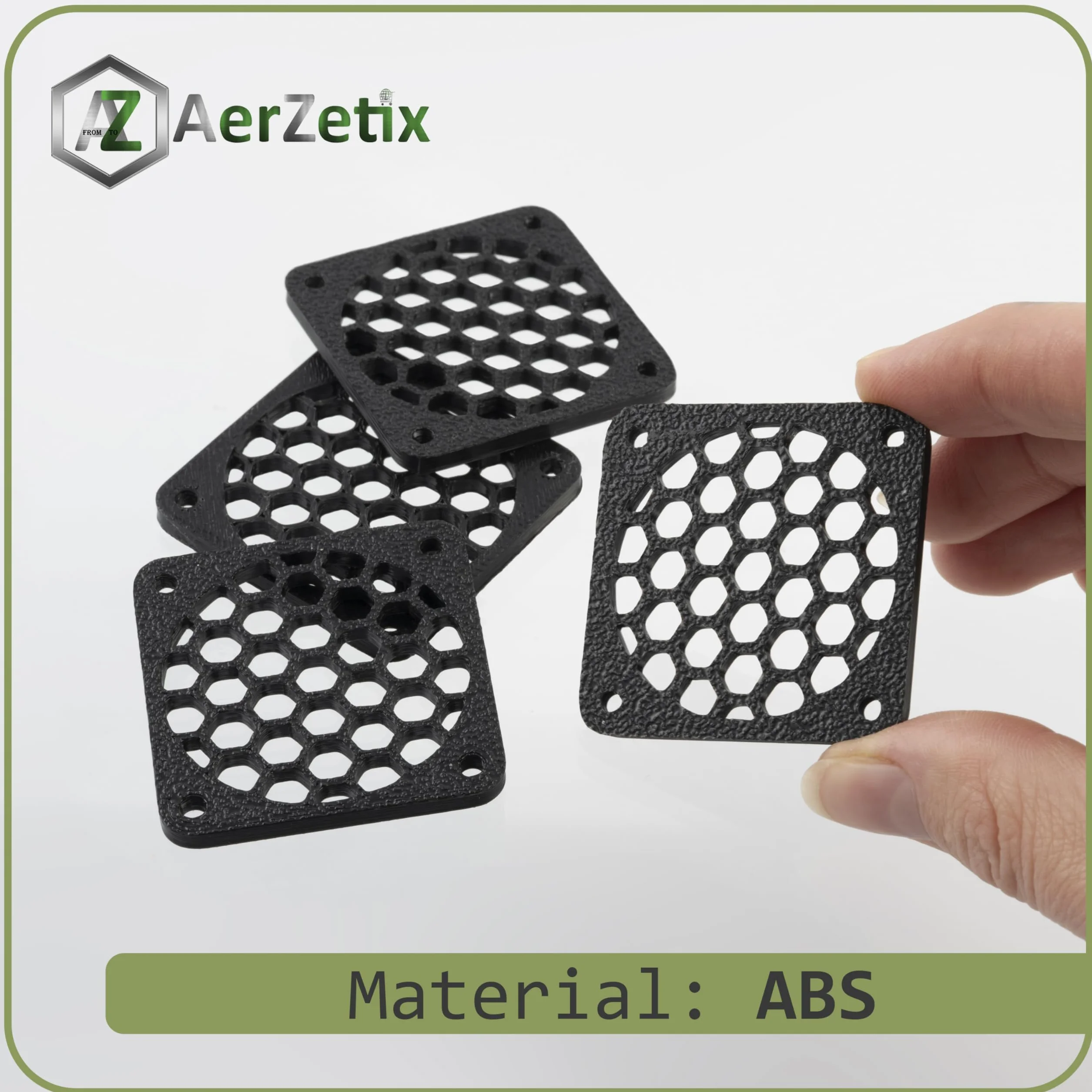 Aerzetix Set di 4 Griglie per Ventola 40x40 mm in plastica Colore Nero