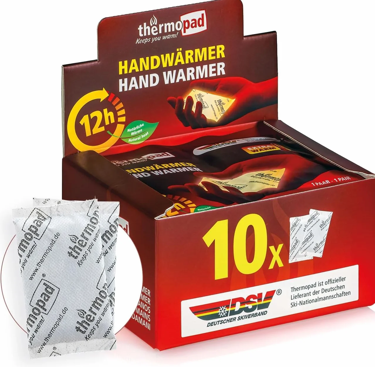 THERMOPAD scaldamani 5 paia mani caldi 12 ore attivati a contatto con l'aria cuscinetto termico impacco caldo