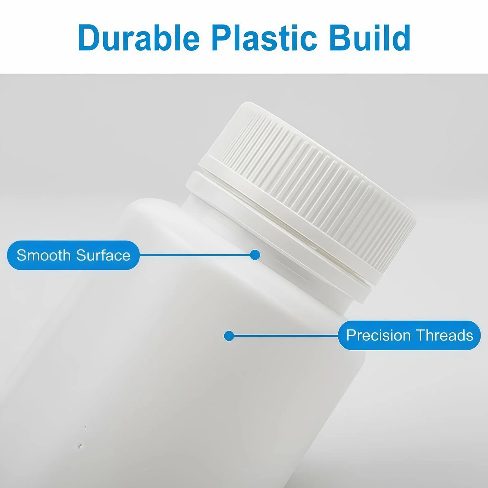 Flaconi dispenser rotondi in plastica per pillole, bianco, 12 sztuk