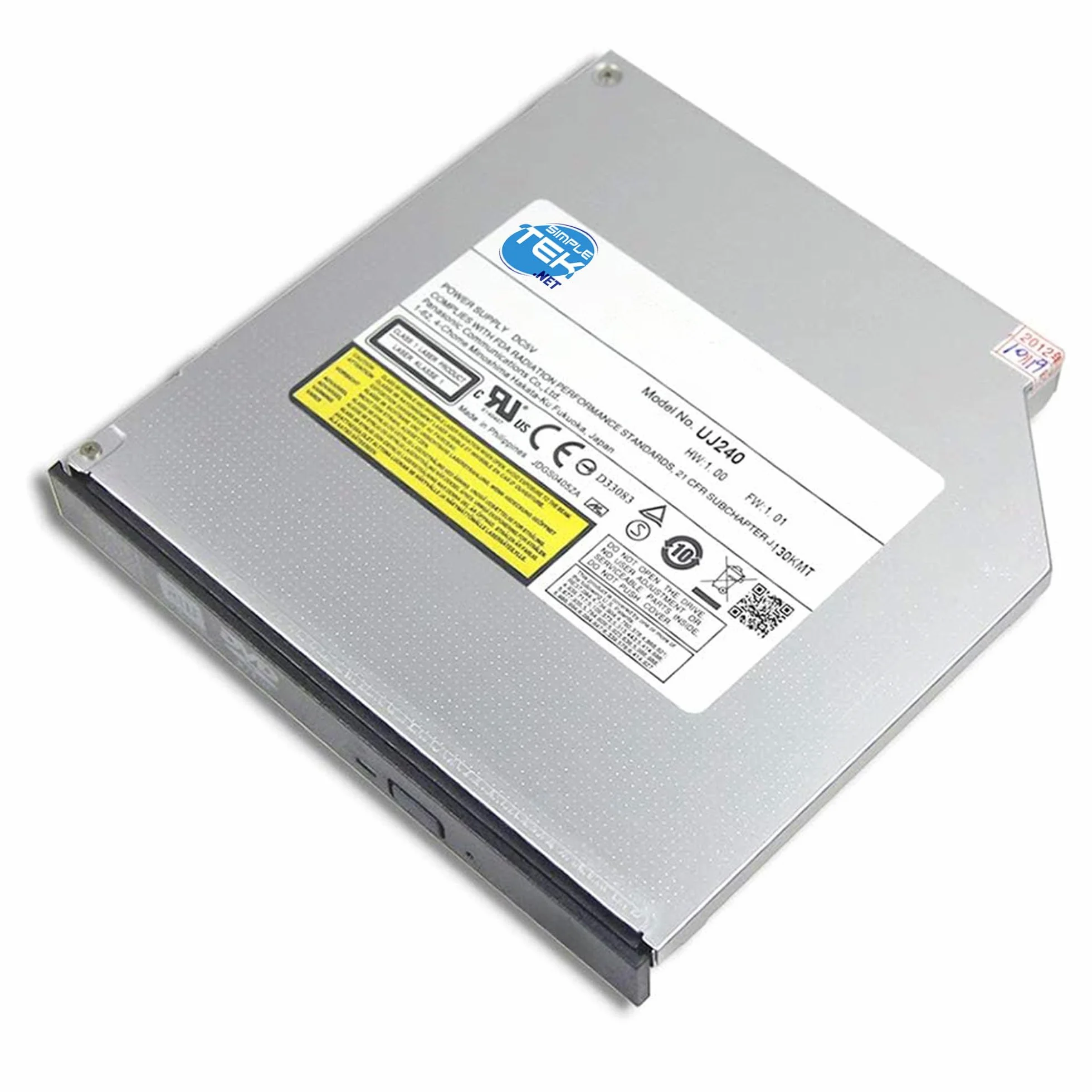 SIMPLETEK - Unità ottica interna masterizzatore Blu-ray slim 12,7 mm Serial ATA - lettore/masterizzatore BD DVD CD nero con mascherina e staffe