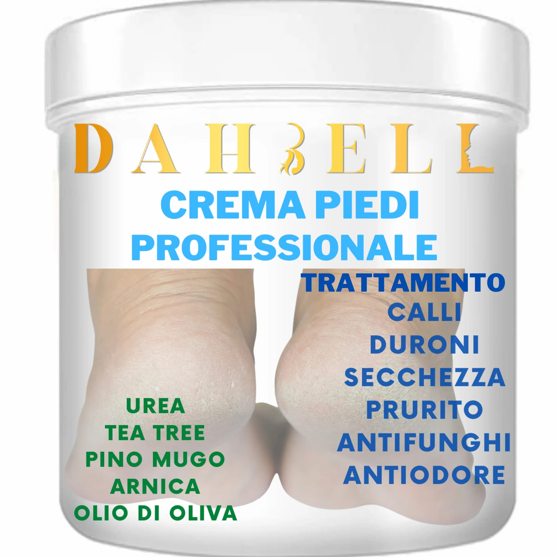 Crema piedi secchi e screpolati con urea extra idratante per rimozione calli e duroni