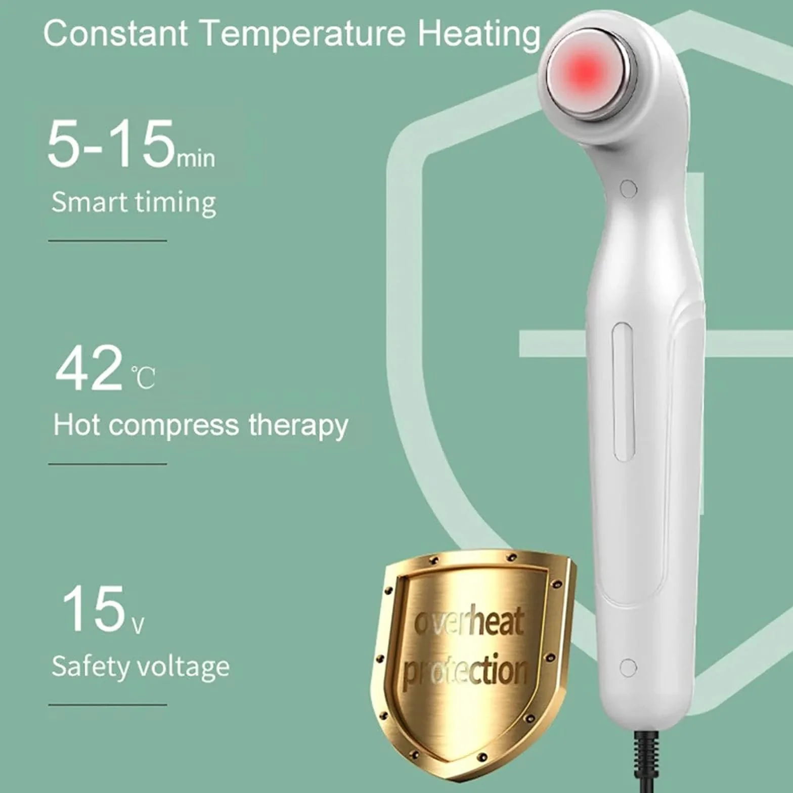 Macchina Portatile per Terapia Ad Ultrasuoni 1 MHz-3 MHz 15 Minuti 3 Marce Regolabili 4 Cm² Bianca