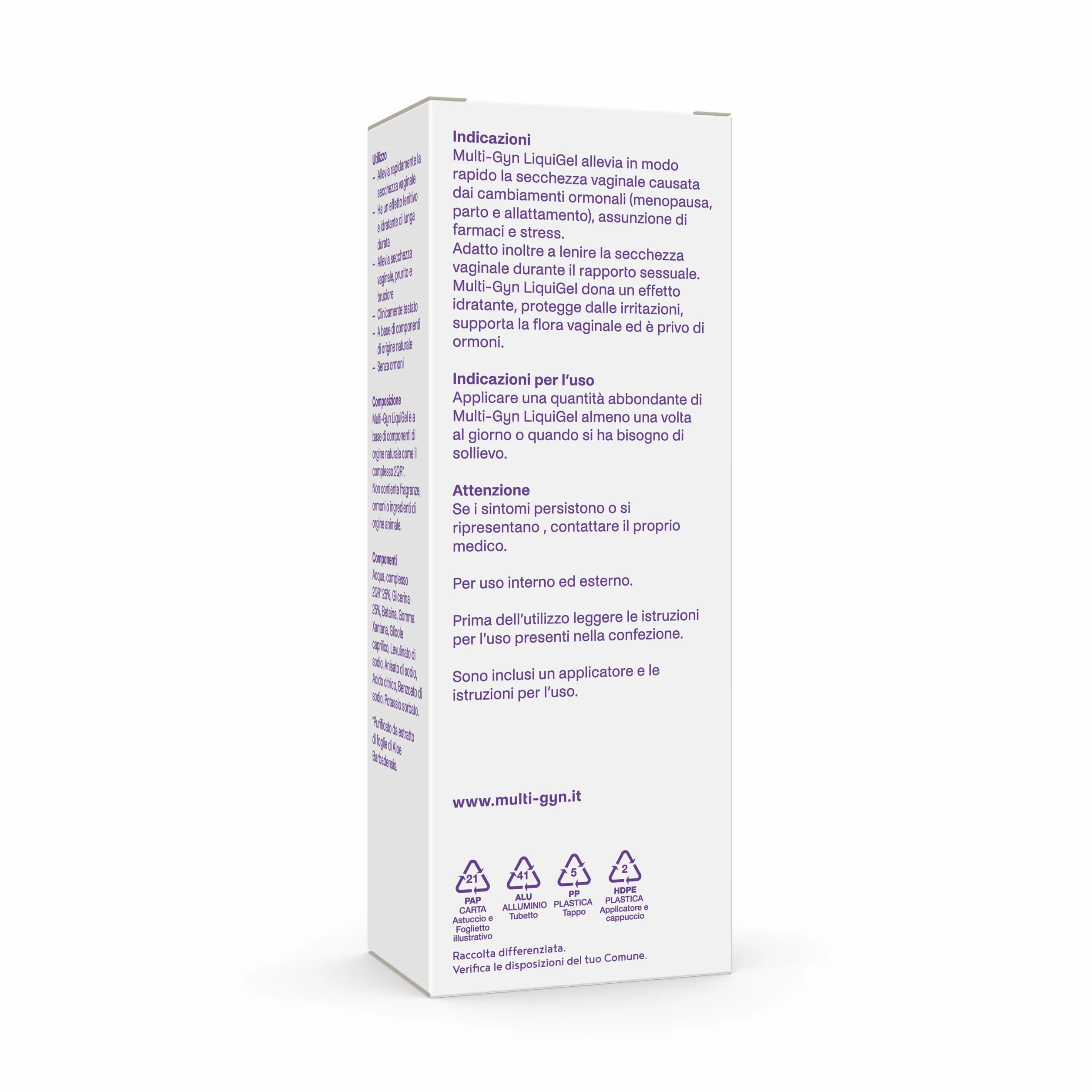 Multi-Gyn LiquiGel Crema Intimo Donna 50ml Gel Idratante Contro Secchezza Vaginale e Prurito