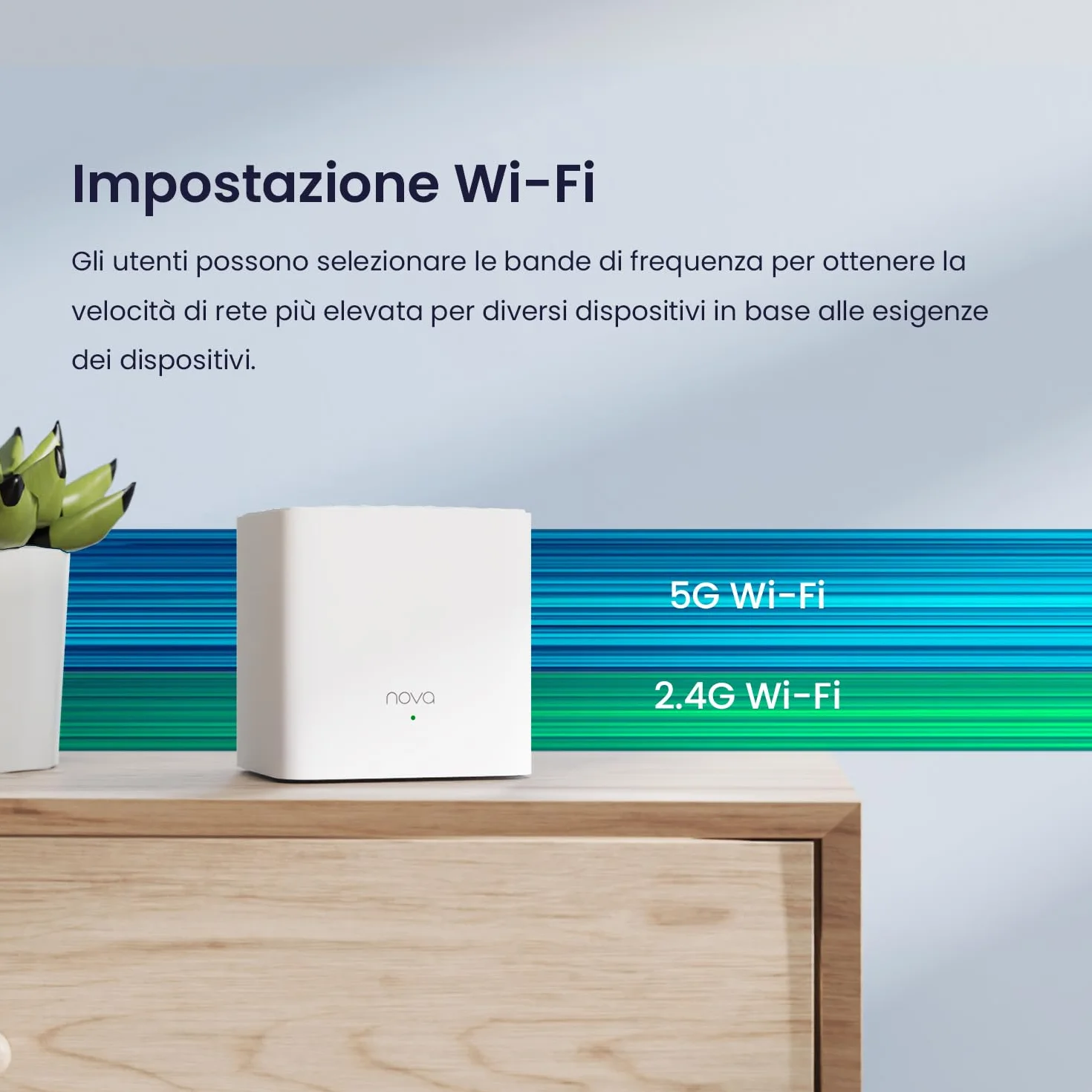 Tenda Nova MW3 WiFi Mesh, AC1200 Dual Band Con Copertura Fino a 200MQ, 2 Porte Fast Ethernet, Roaming Senza Interruzioni, Rete Ospite, Parental Control, Confezione da 2 Pezzi
