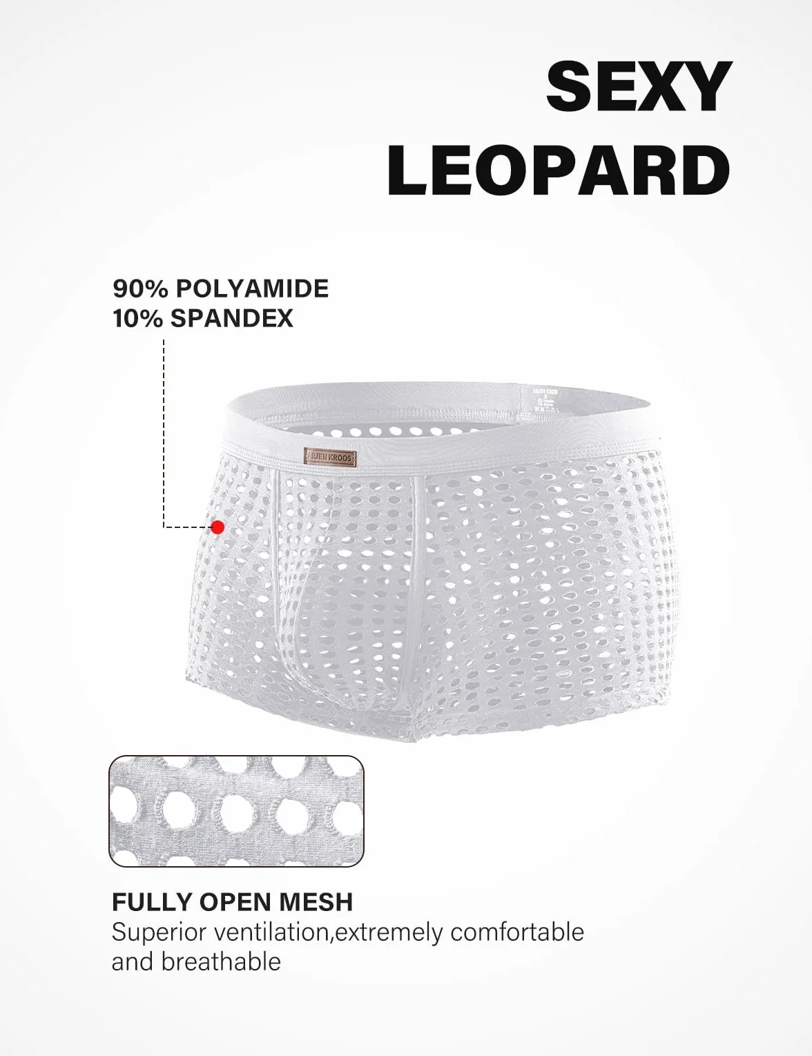Casey Kevin Intimo Uomo Sexy Mutande Boxer Trasparenti Mesh Boxer Shorts