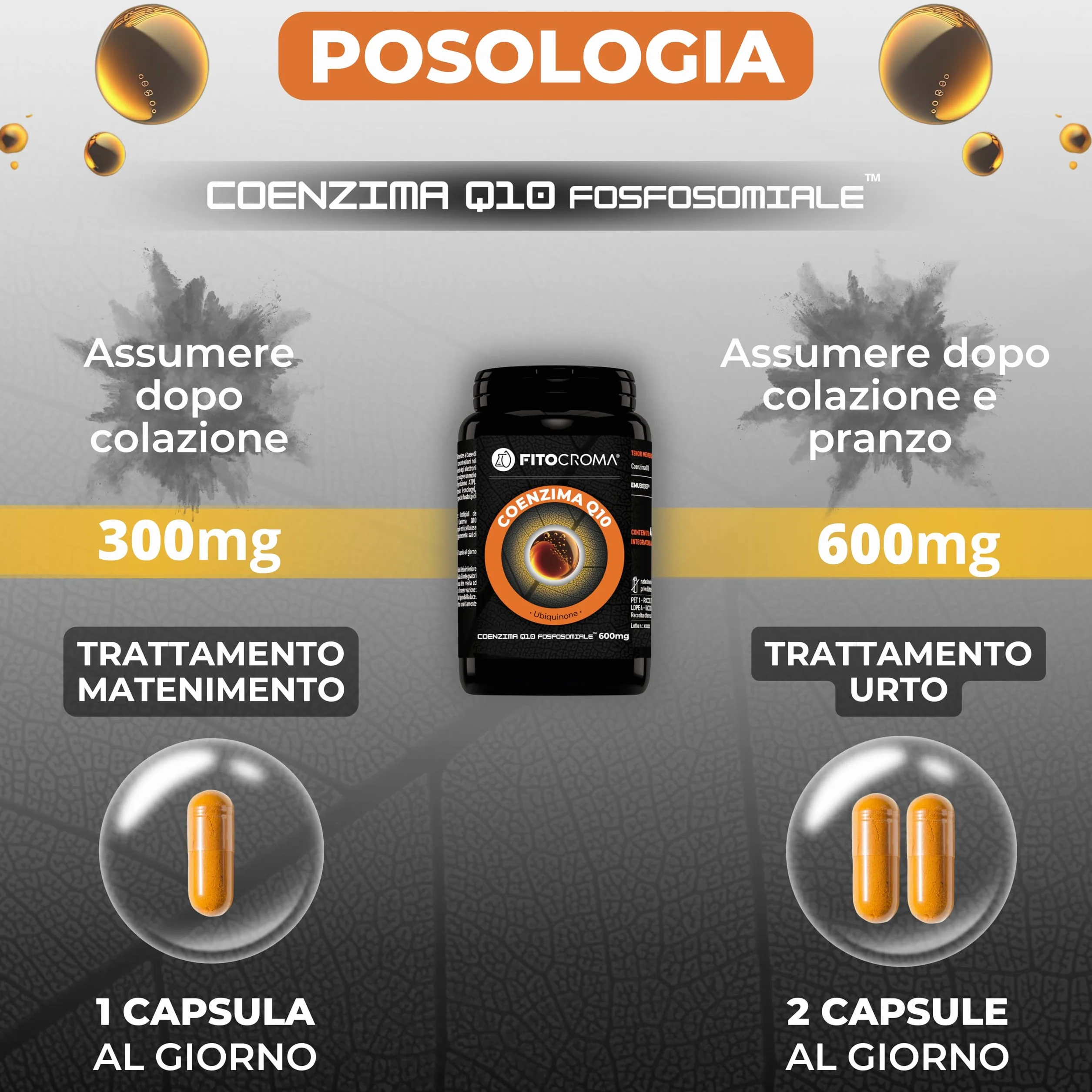 Coenzima Q10 300mg 180 capsule Ubiquinone Fosfosomiale™ Coq10 integratore