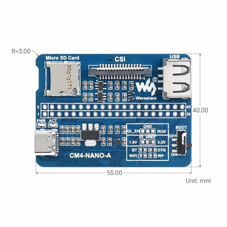 High-Tech Place Waveshare Nano Base Board A per Raspberry Pi CM4