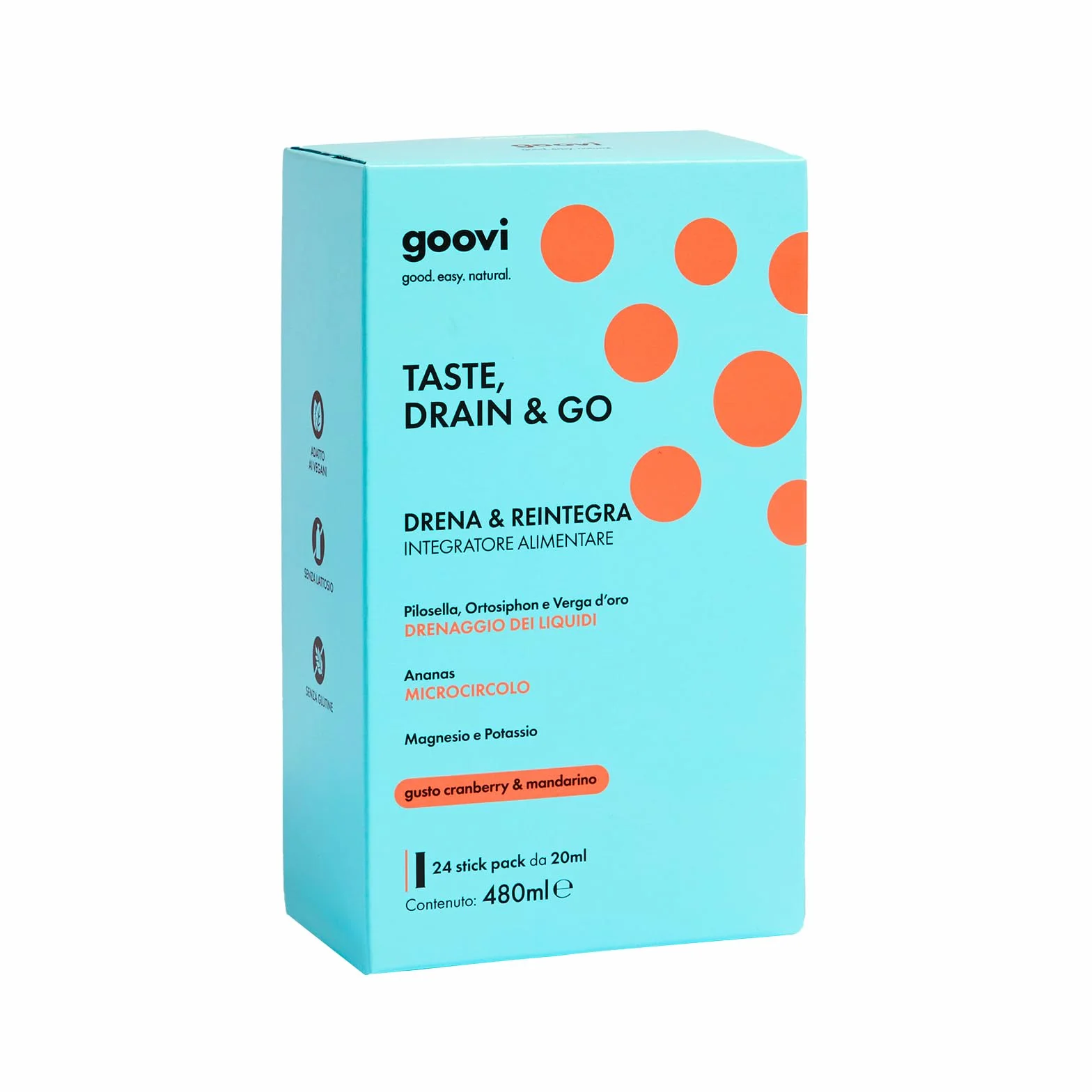 Goovi Integratore Alimentare Drenante Magnesio Potassio Stick 24