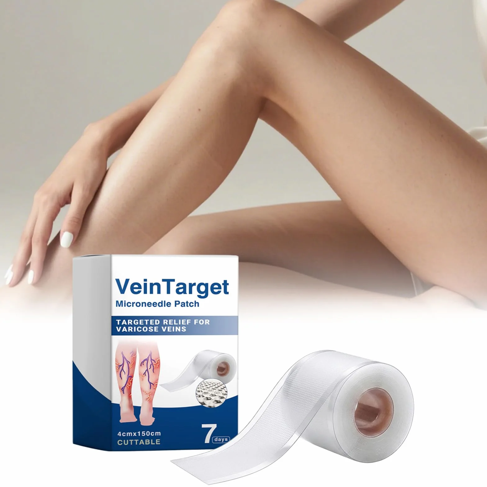 Cerotto con Microaghi per Vene Varicose, Trattamento Avanzato per Gambe, Traspirante Naturale