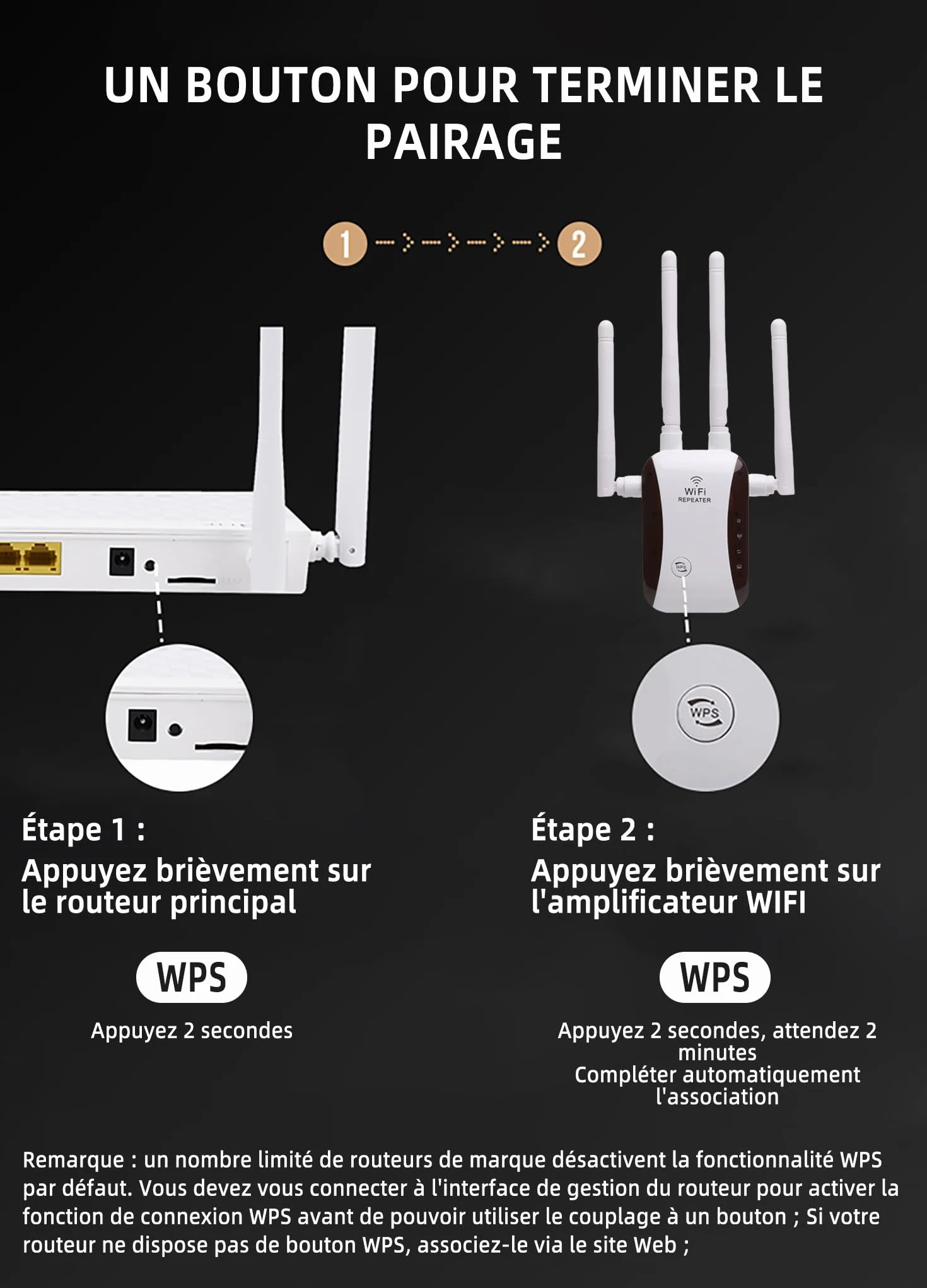 Ripetitore WiFi Potente 300Mbps (2.4 GHz) con 4 Antenne, Amplificatore di Segnale Wifi, 1 Porta LAN, Supporta Ripetitore/Router/AP - Ideale per Casa e Ufficio