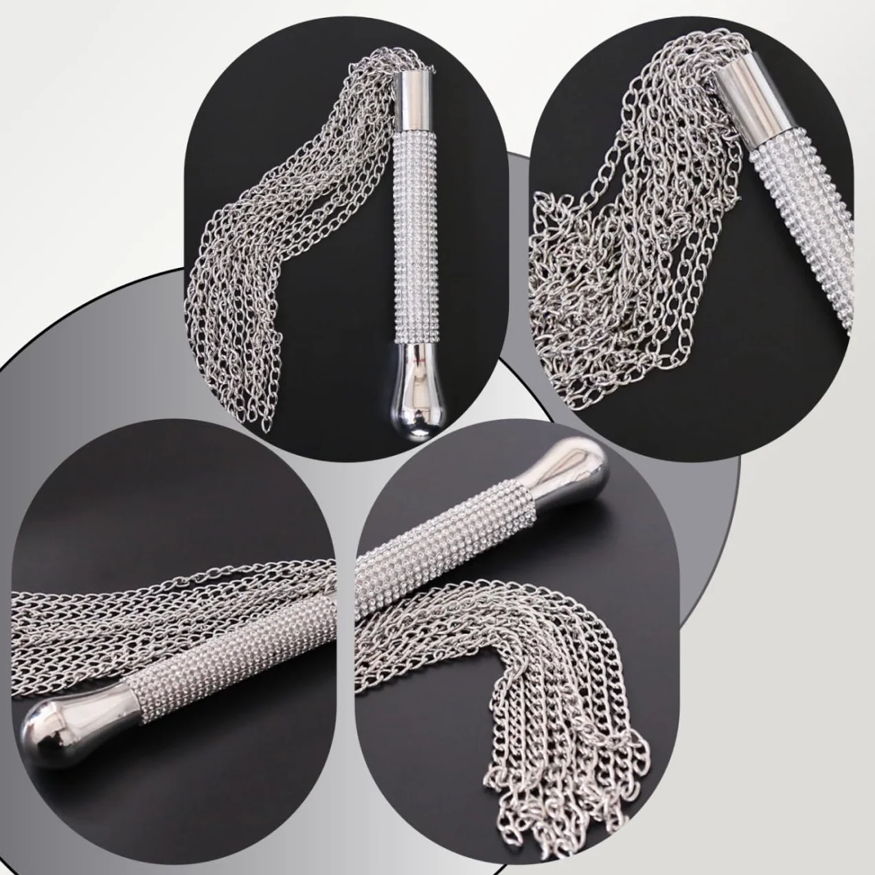 Frusta Erotica a Catena in Metallo, Whip Bondage per Coppie Giochi di Ruolo SM Sex Toys