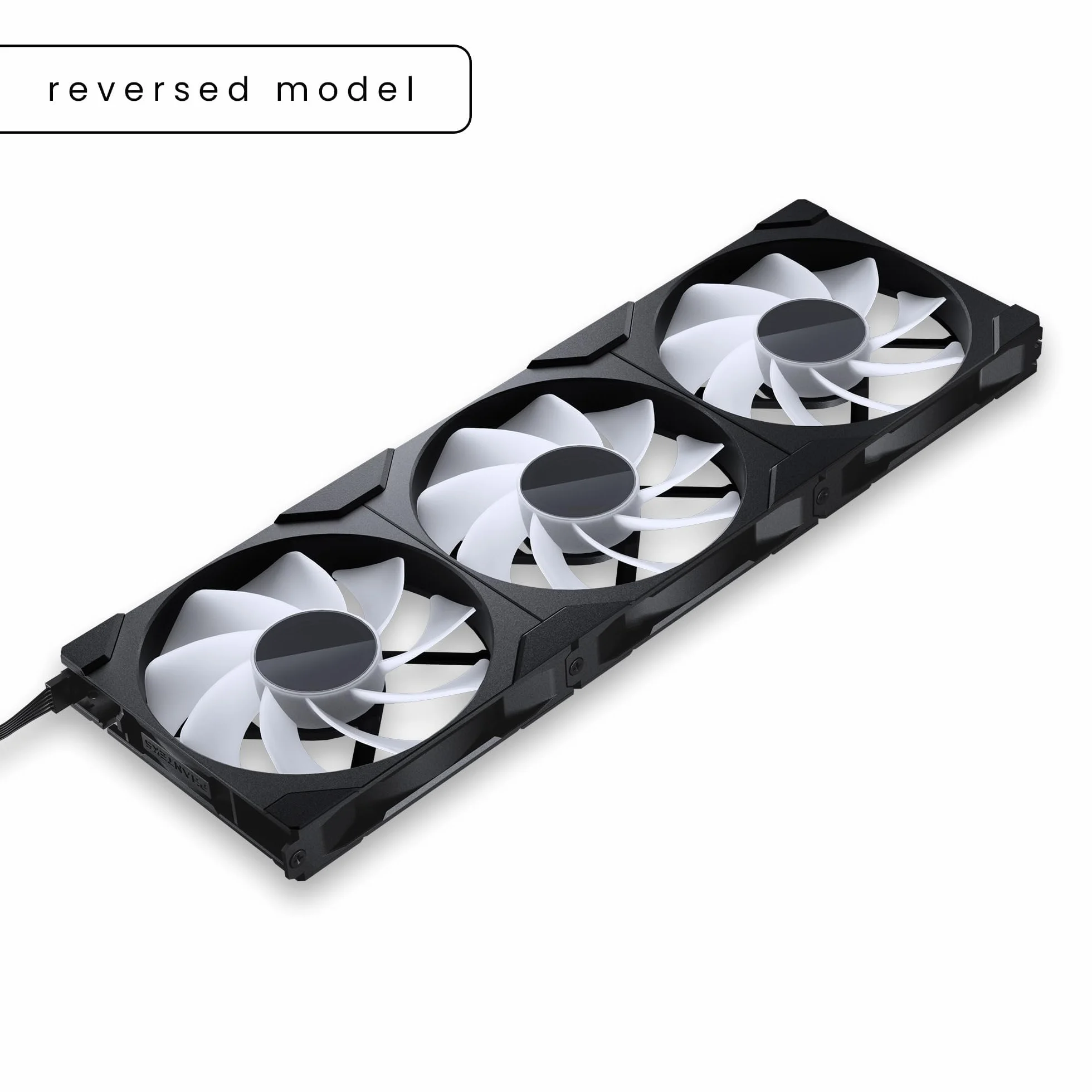 Ventole di raffreddamento ad alte prestazioni Phanteks M25-140 Gen2 Reversed Blade, 3er Pack, 140mm ARGB, telaio ventola unificato a Daisy-Chain, hub Infinity Mirror, connessione a cavo singolo, Nero