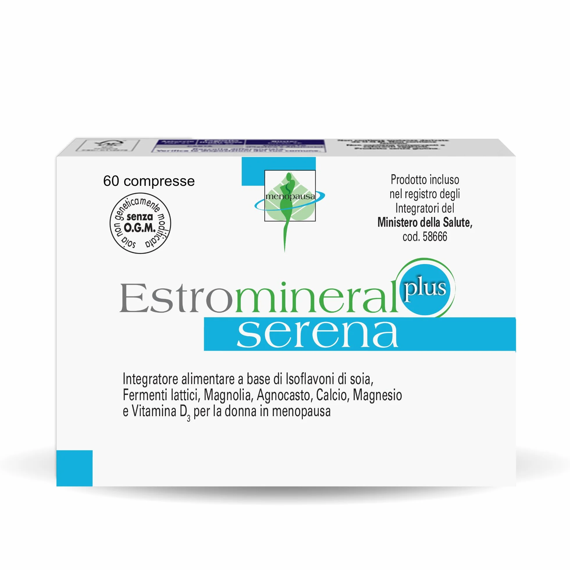 Estromineral Serena Plus Integratore Menopausa Vampate Insonnia Umore Salute Ossa Isoflavoni Soia 60 Compresse Senza Glutine Lattosio