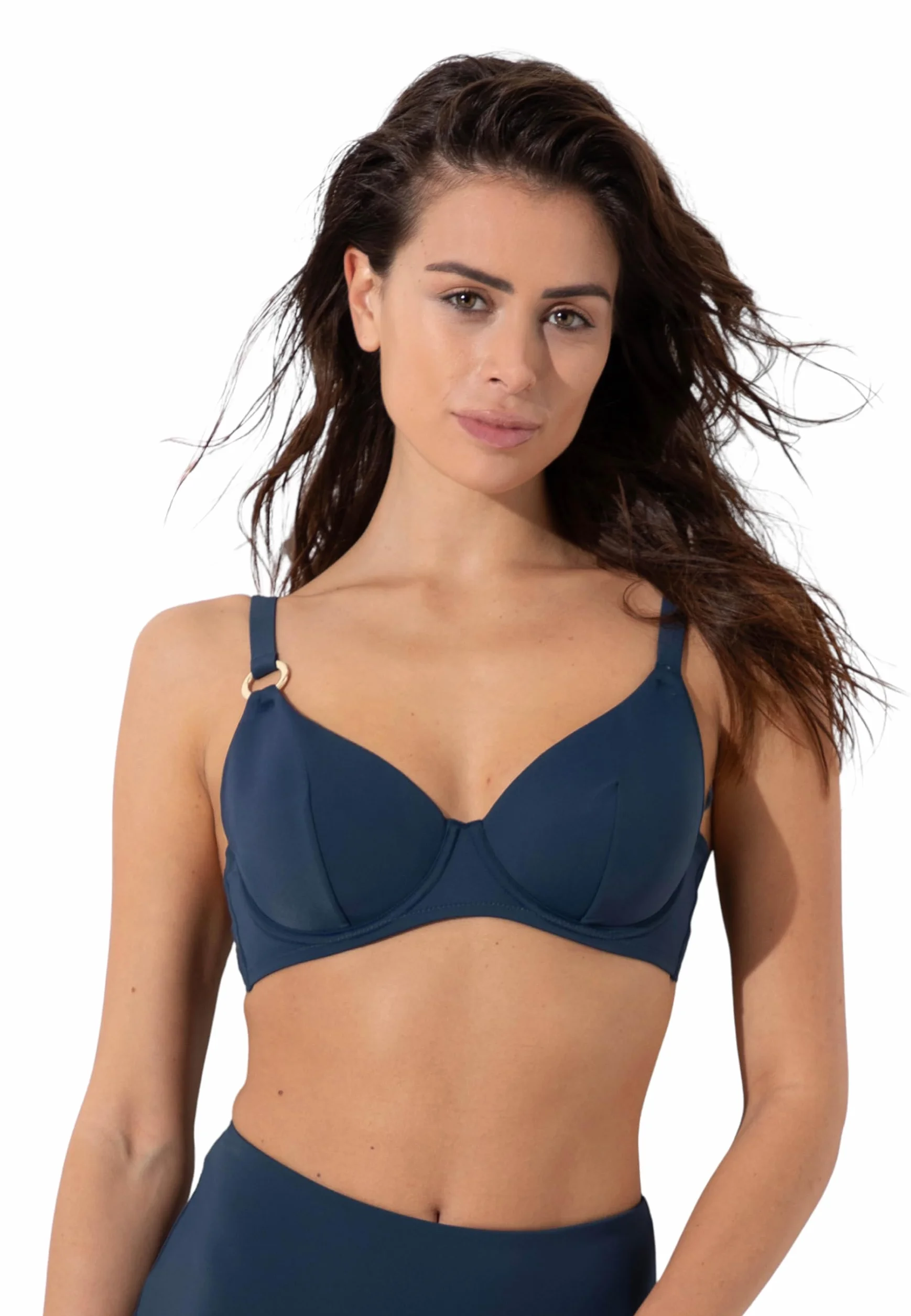 Lovable Reggiseno con Ferretto e Coppe con Apice Alto Microfibra Modellante Rephined Shaping Micro Donna, Blu Scuro 36D