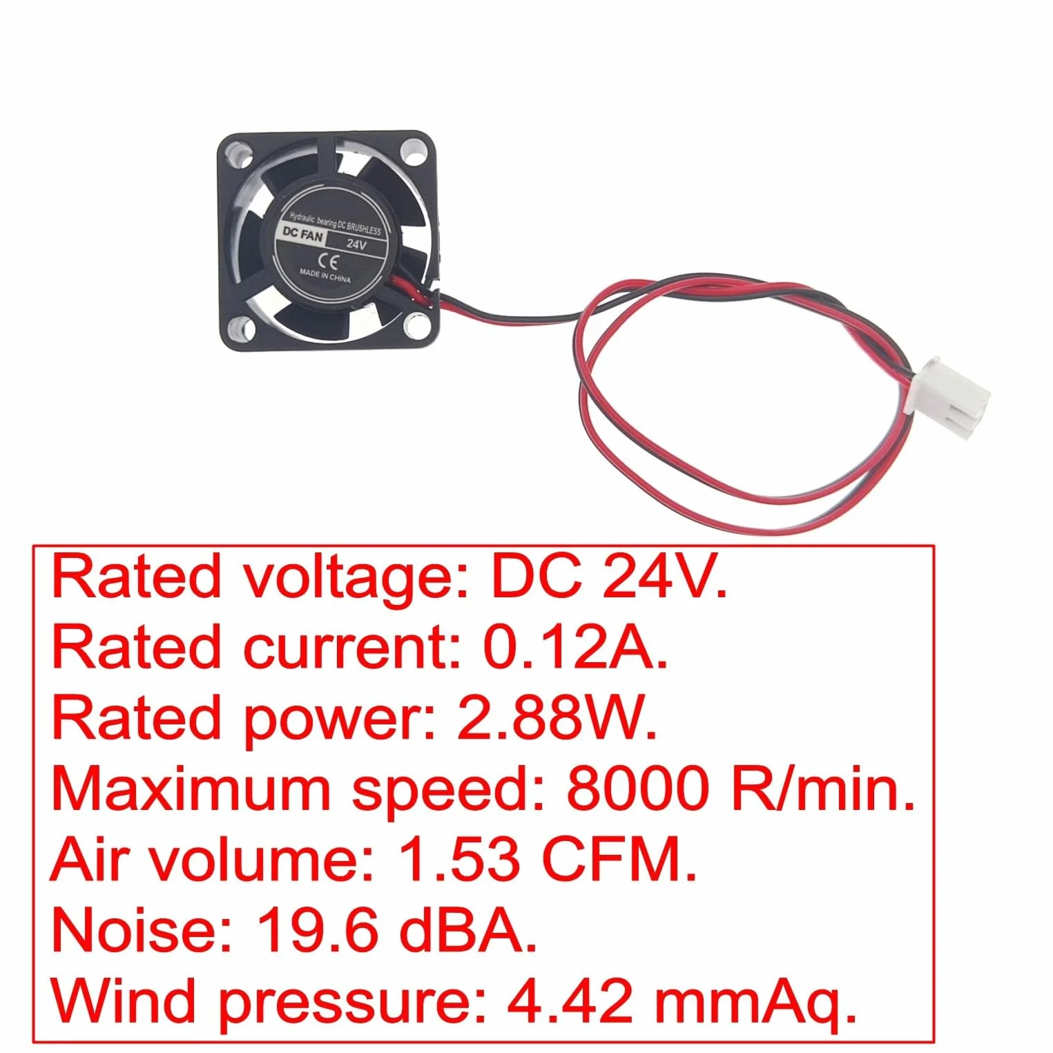 JZK 5 mini ventole da 25 mm, 2 poli, 24 V, con cavi, 2510, 25 x 10 mm, cuscinetto idraulico in miniatura DC, senza spazzole per schede di sviluppo, schede grafiche e progetti fai da te