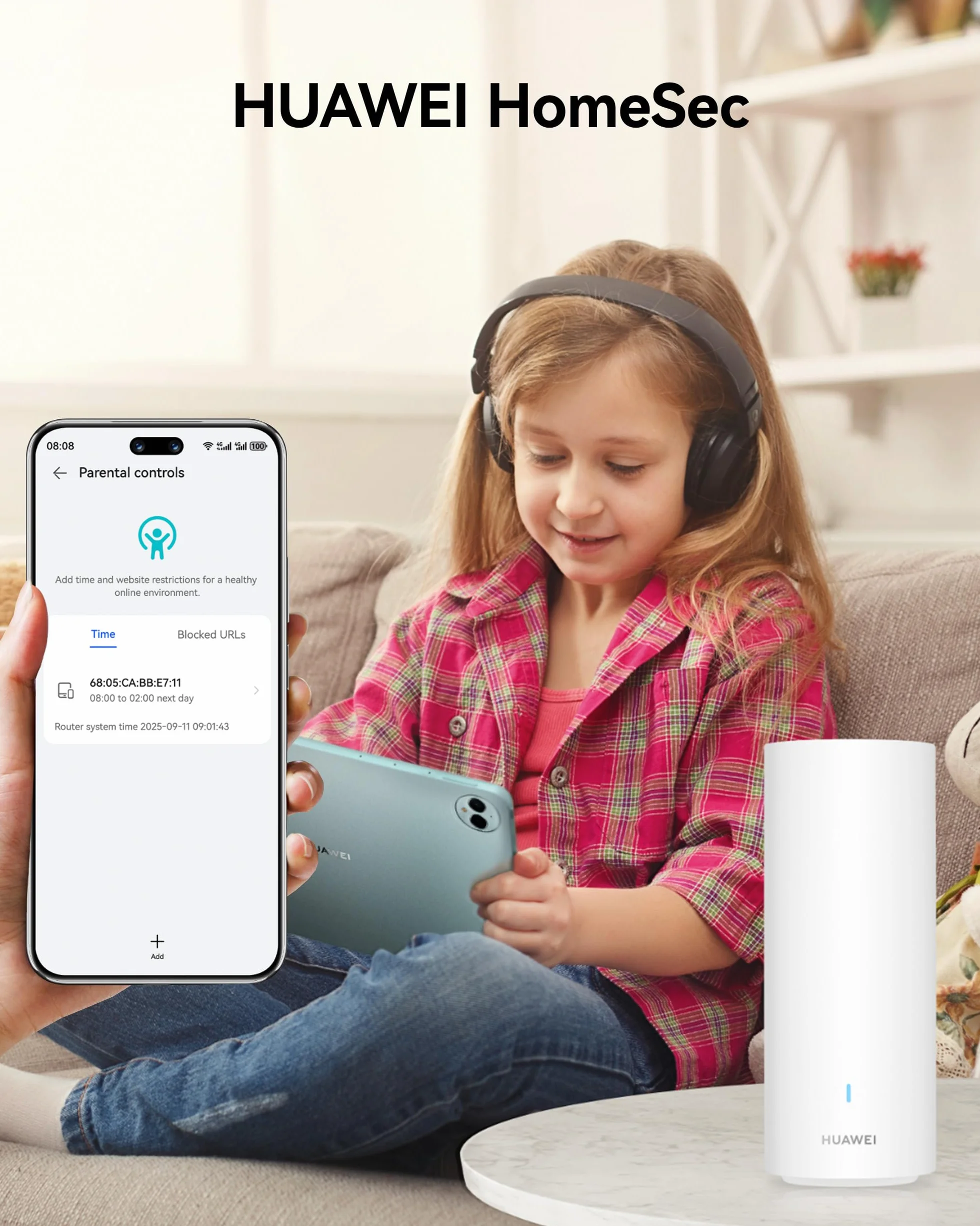 Router HUAWEI WiFi Mesh 3+, Wi-Fi 6 a doppia banda AX3000, Wi-Fi per tutta la casa, oltre 250 connessioni di dispositivi, roaming senza interruzioni, penetrazione delle pareti, controllo parentale