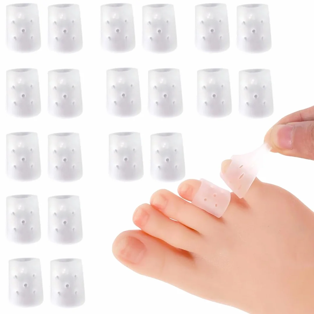 Protezioni per dita dei piedi in gel – respiranti, morbide, contro callosità, vesciche, sollievo dal dolore (con fori)