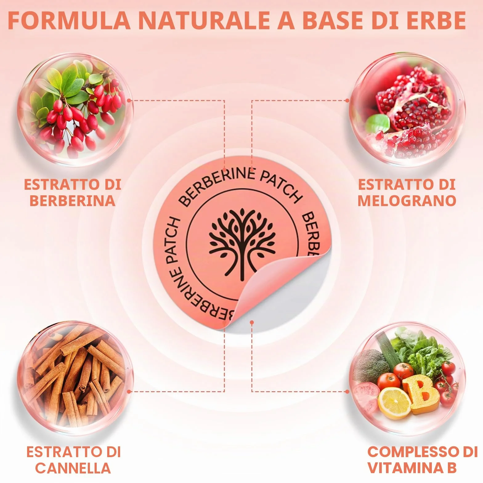 Patch Di Berberina Per L'Equilibrio Metabolico, 2 x 30Pcs Adesivi Per La Pelle