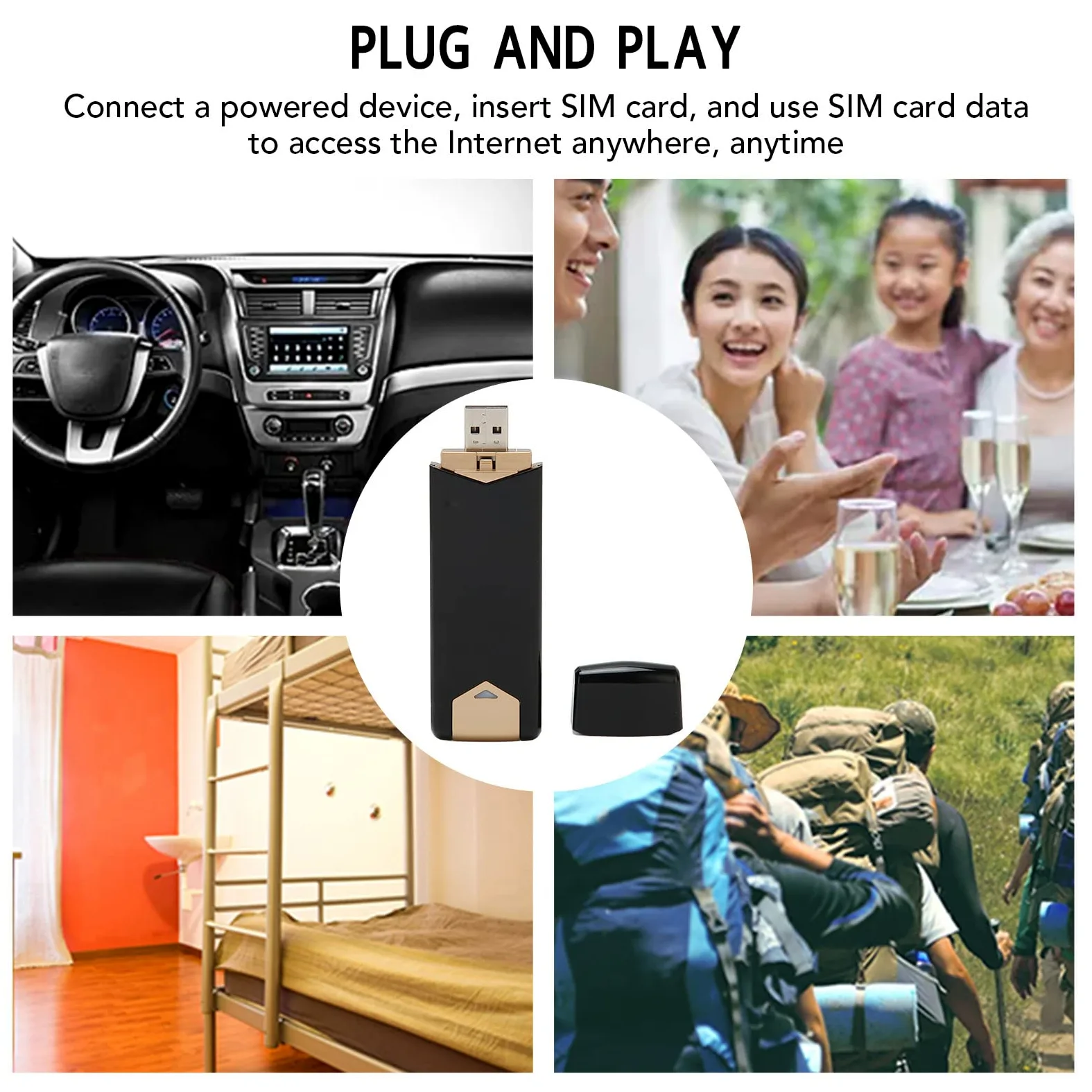 Alomejor 4G USB Mobile WiFi, 10 Devices Connection | Plug and play, materiale ABS, protezione multipla, design portatile