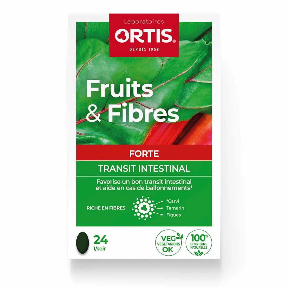 Ortis Frutta & Fibre Forte 24 Compresse Integratore Alimentare per Transito Intestinale