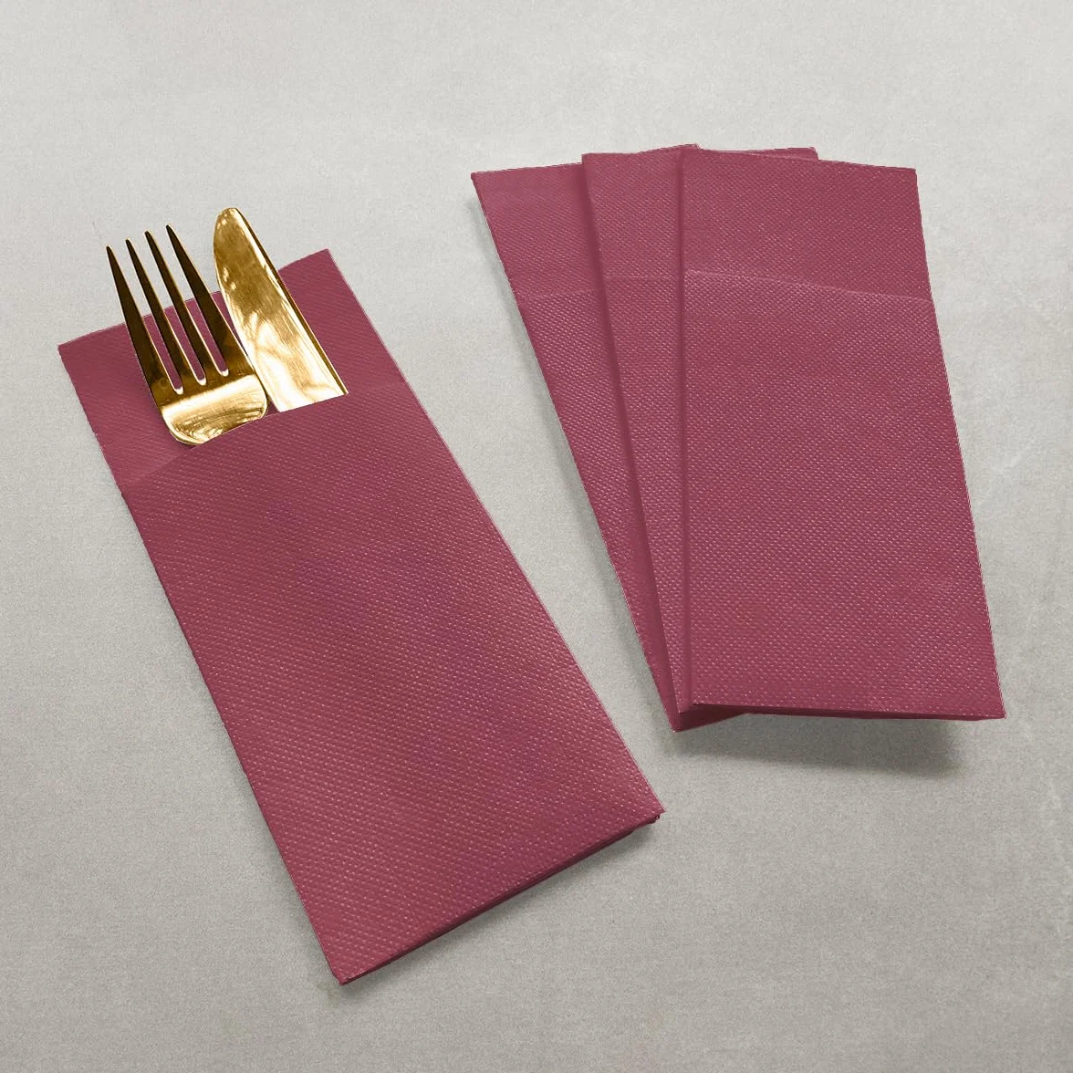 Tovaglioli con Tasca per Posate Softpoint 32x38 cm 50 Pezzi Bordeaux