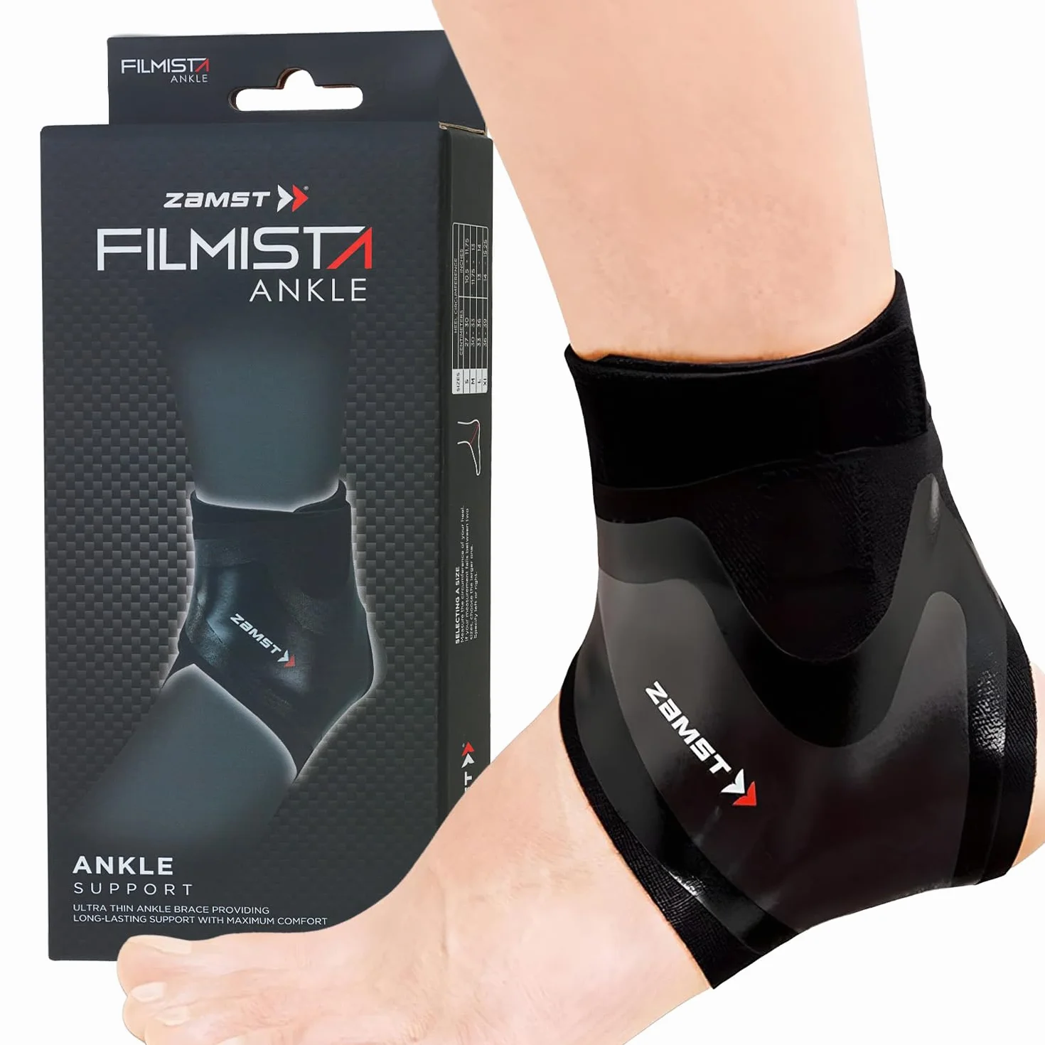 Zamst Filmista Ankle - Cavigliera Ultra Sottile Supporto Caviglia per Slogature Calcio Atletica