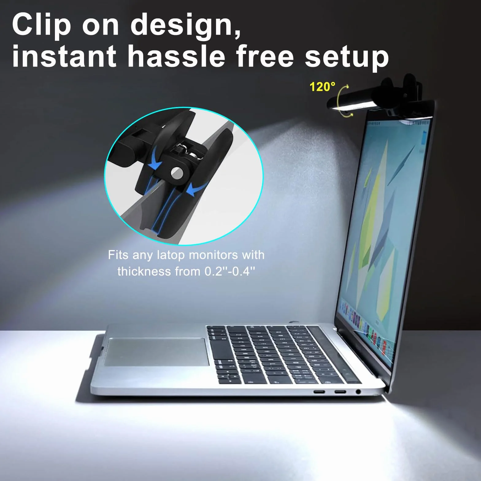 Aigital Eye Care USB-Lampada, Luce USB per Laptop con 3 Colori di Luce+10 Livelli di Luminosità e 54 Perle LED, Luce Flessibile per Tastiera per PC, Barra Luminosa per Monitor, LED Screenbar, Senza