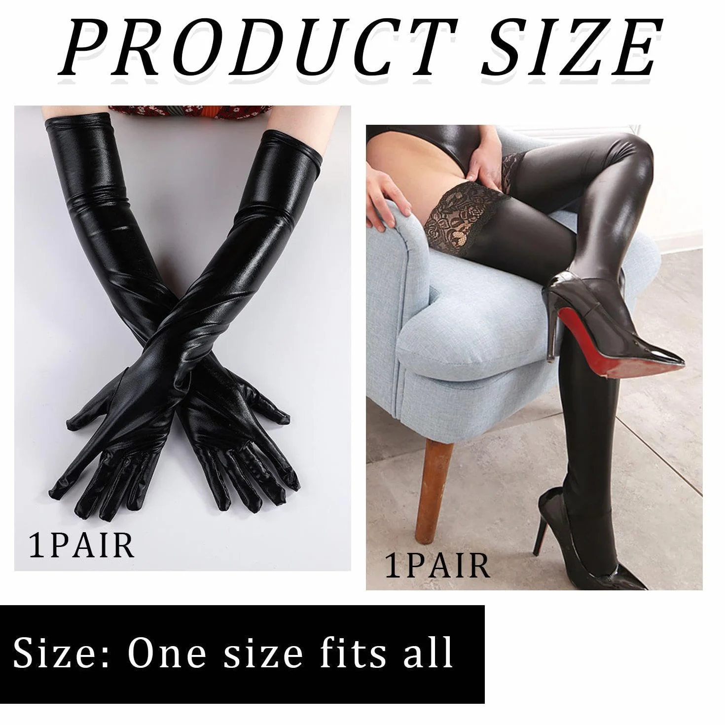 Elei Accessori Personalizzati Paio Di Calze In Pelle Di Brevetto E Guanti Lunghi Per Performance Di Danza