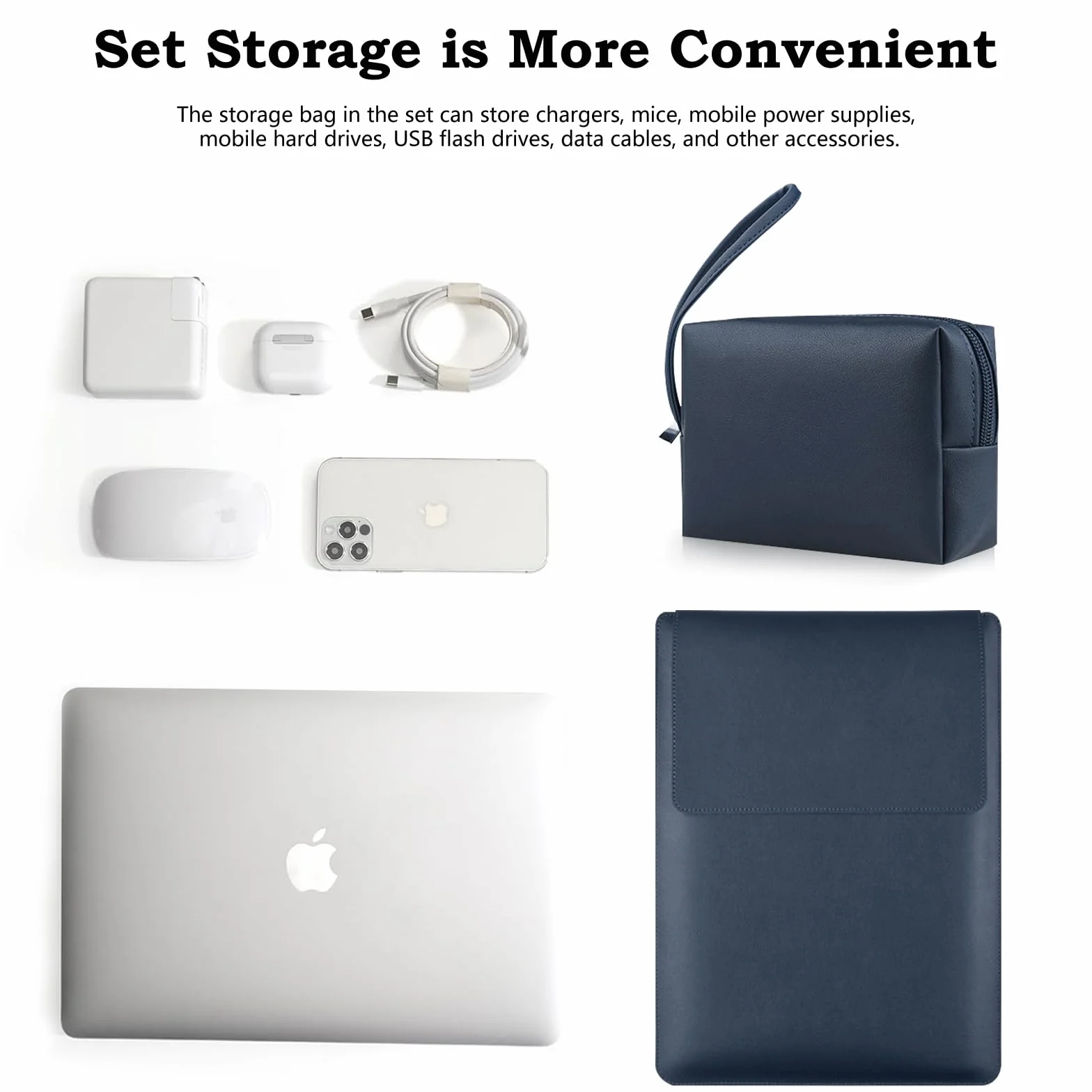 HaruYo 15-16 Pollici Custodia per Computer Portatile con Supporto Funzione Laptop, PU Pelle Portatile Sleeve per MacBook Air/MacBook Pro/Surface Dell Lenovo HP ASUS Acer (15-16 Pollici | Blu)