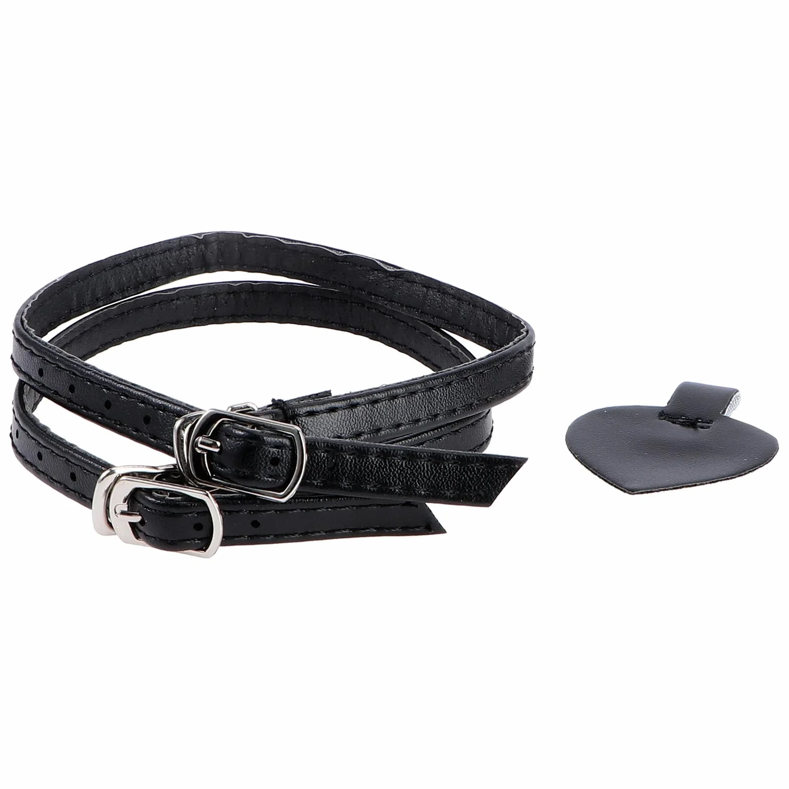 Set 2 Pezzi Cinturini per Scarpe Tacchi Alti in Pu Nero Opaco, Rivestimento Anti-allentamento Tallone e Lacci alla Caviglia Staccabili