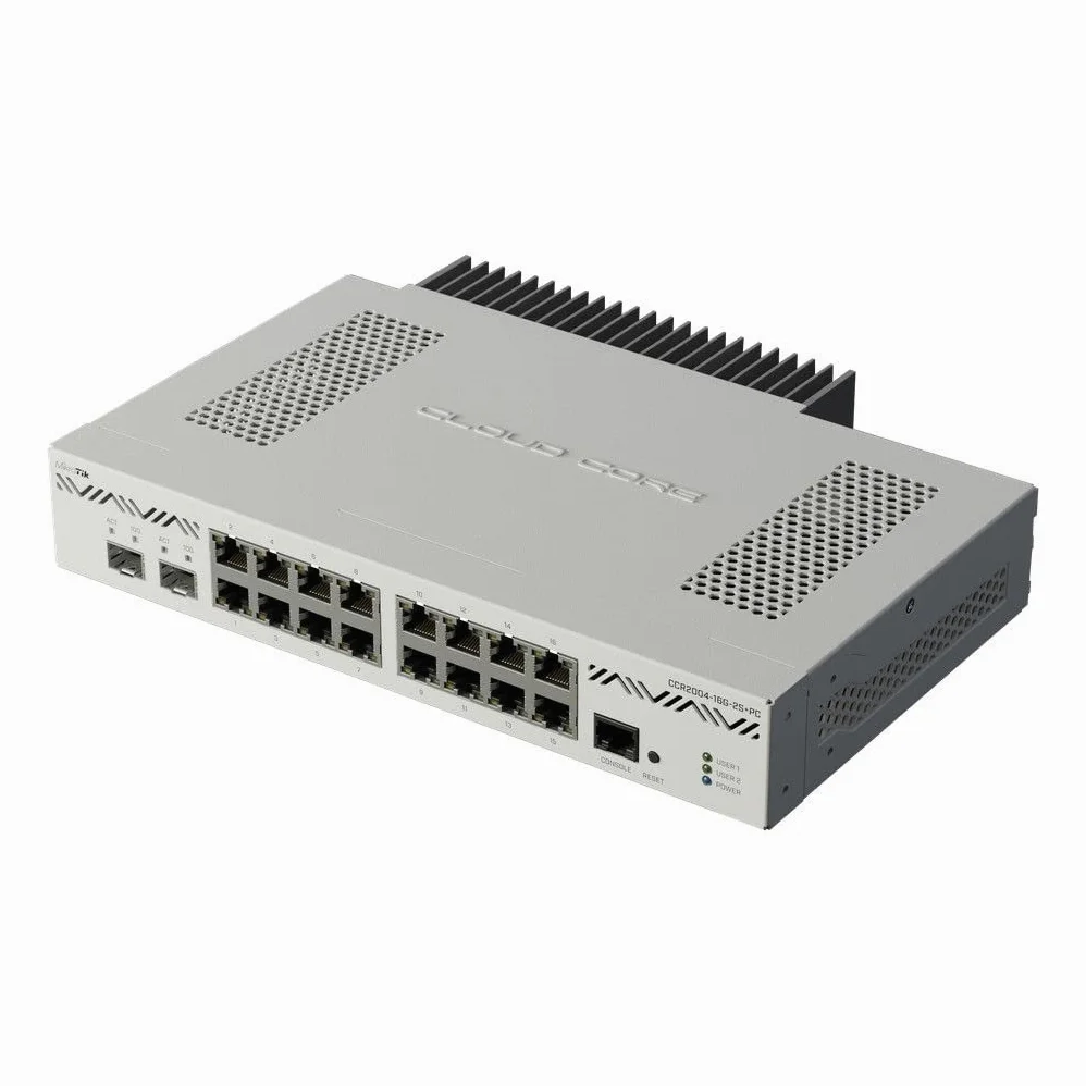 Mikrotik Cloud Core Router Ccr2004-16G-2s+pc - Router - 16-PorT-Switch - 10 Gige - An Rack Montierbar (ccr2004-16G-2s+pc)