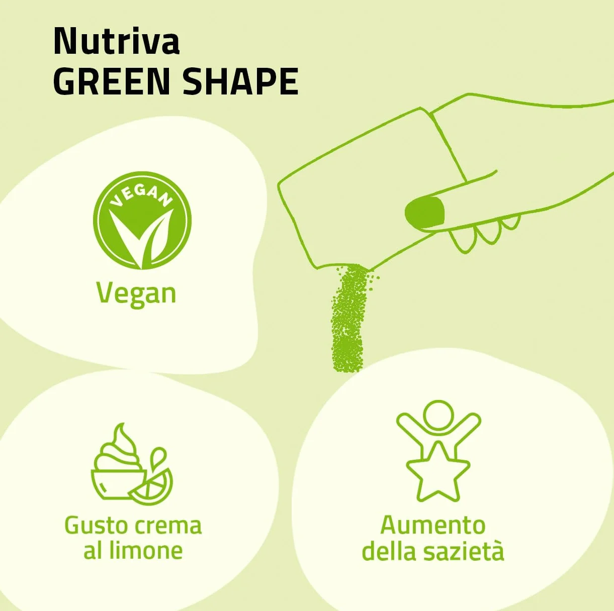 NUTRIVA Green Shape Integratore Alimentare con Glucomannano, Tè Verde e Probiotico HOWARU® B420™, 14 Bustine
