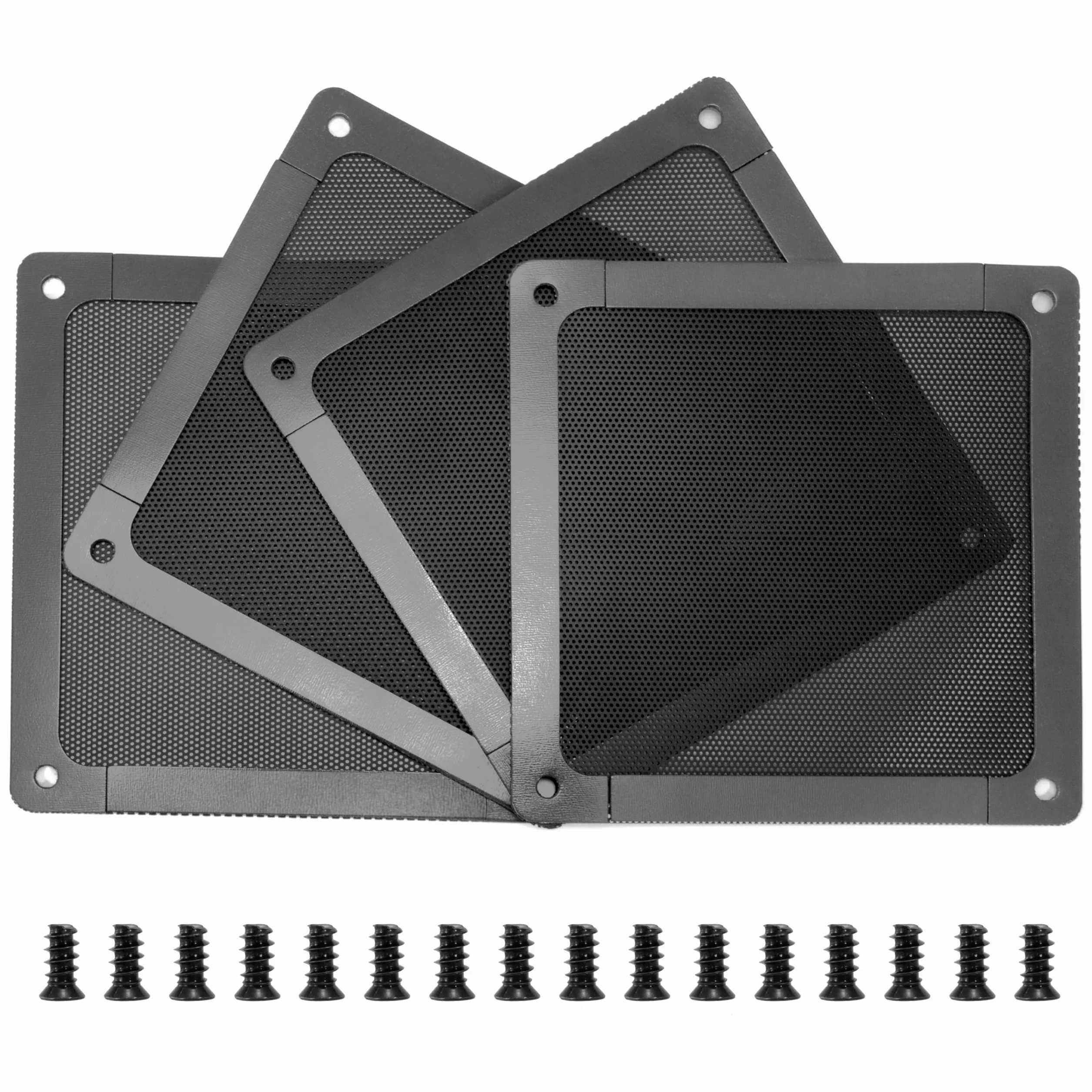 Filtro Antipolvere PC, 120mm Magnetico Griglie di Ventilazione, Filtro dell'Aria per Ventola di Raffreddamento del Computer Case, per Alimentatori/Modem/Routers (Nylon, 4 Pezzi, Nero)