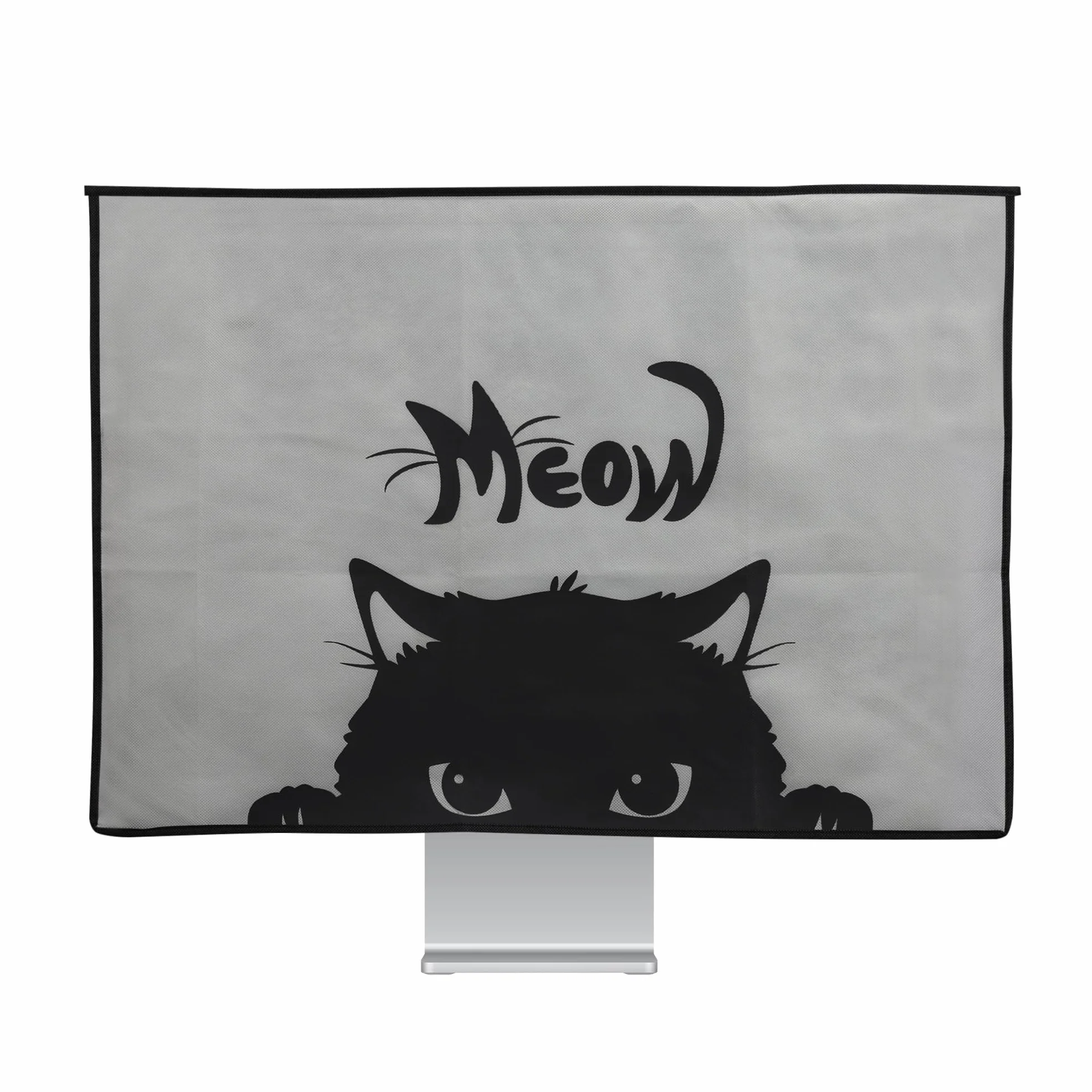 kwmobile Cover compatibile con 27-28" monitor - Fodero per Monitor - Copertura Antipolvere Schermo PC con 2 Tasche Extra - grigio/nero