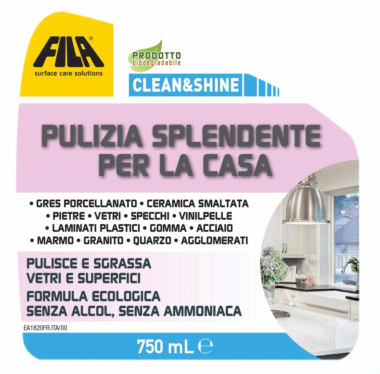 FILA CLEAN&SHINE Detergente Spray Multisuperficie 750 ml
