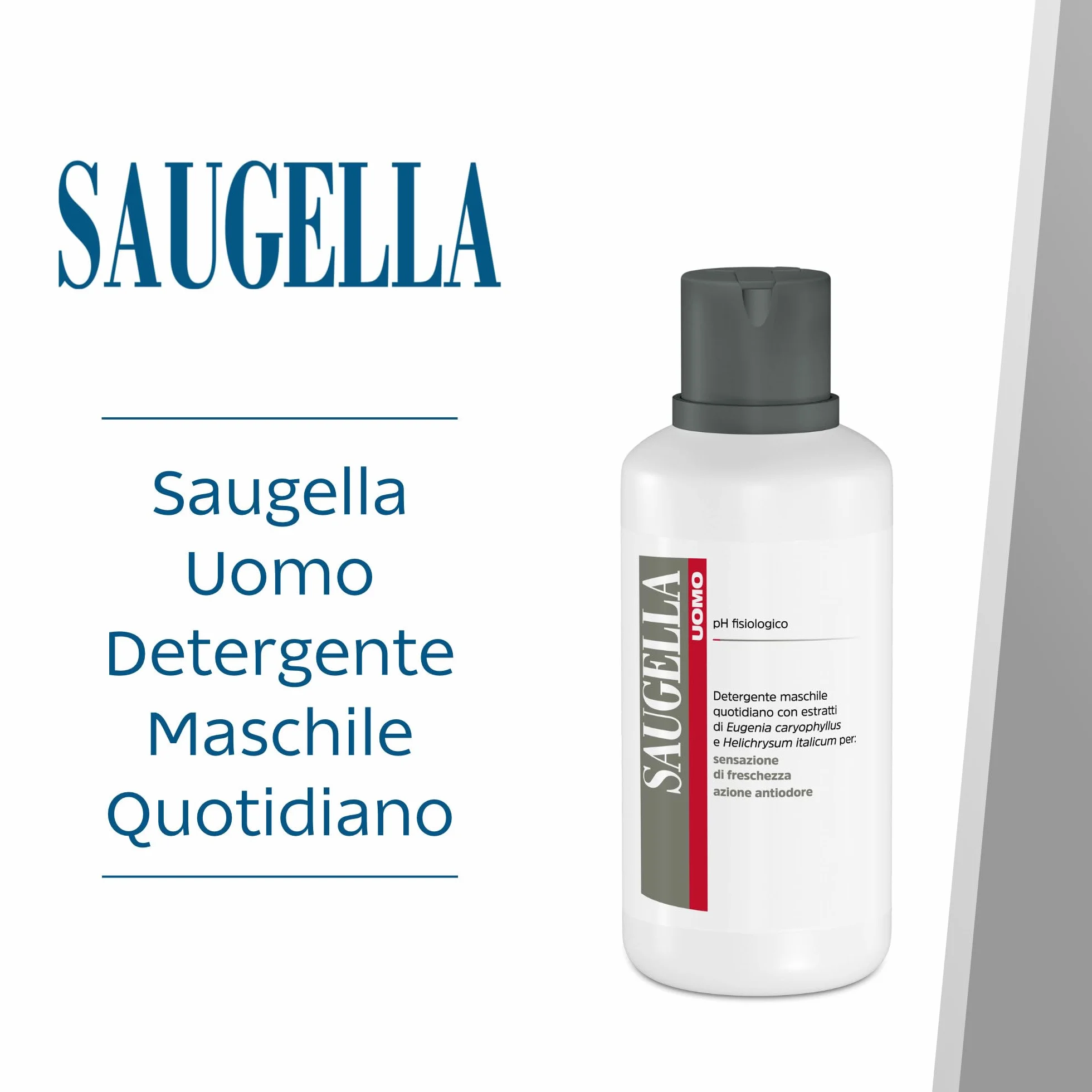 Saugella Uomo Detergente Intimo e Corpo Rivitalizzante Antiodore 500 ml