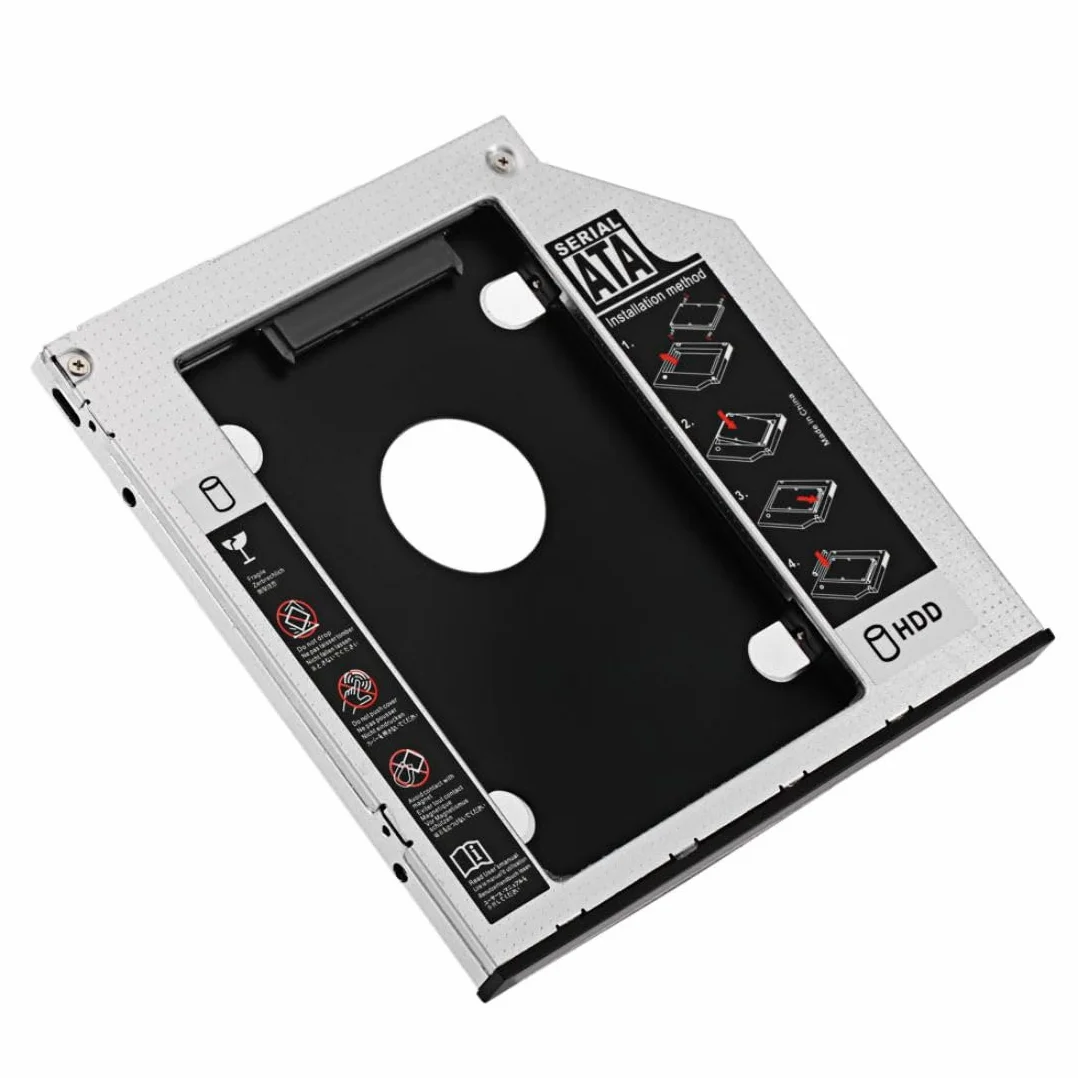chenyang Universale 9,5mm SATA a SATA Caddy per SSD HDD secondarie, Upgrade del disco rigido, Adattatore di espansione per alloggiamento ottico del laptop