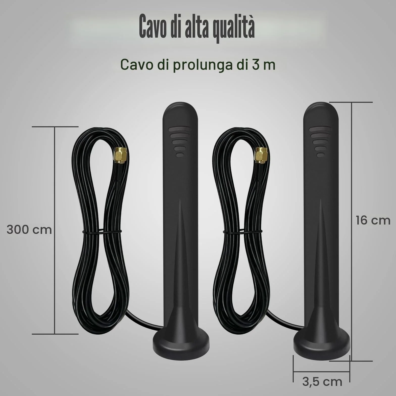 2 X 5G Antenna 4G Lte Esterna 15DBI Omnidirezionale Amplificatore Segnale Interni Esterni Impermeabile Connettore SMA con Porta TS9 Base Magnetica,600-6000 MHz,3G/4G/5G/GSM/GPRS/LTE/WiFi Universale-3M