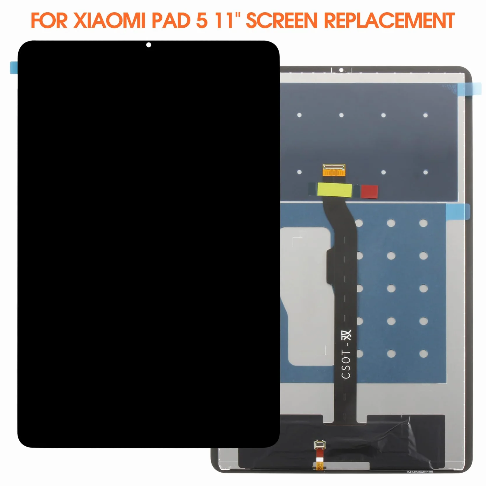 Schermo LCD per Xiaomi Pad 5 Display Touch Screen Assembly con Kit di Riparazione (11", Nero senza Telaio)