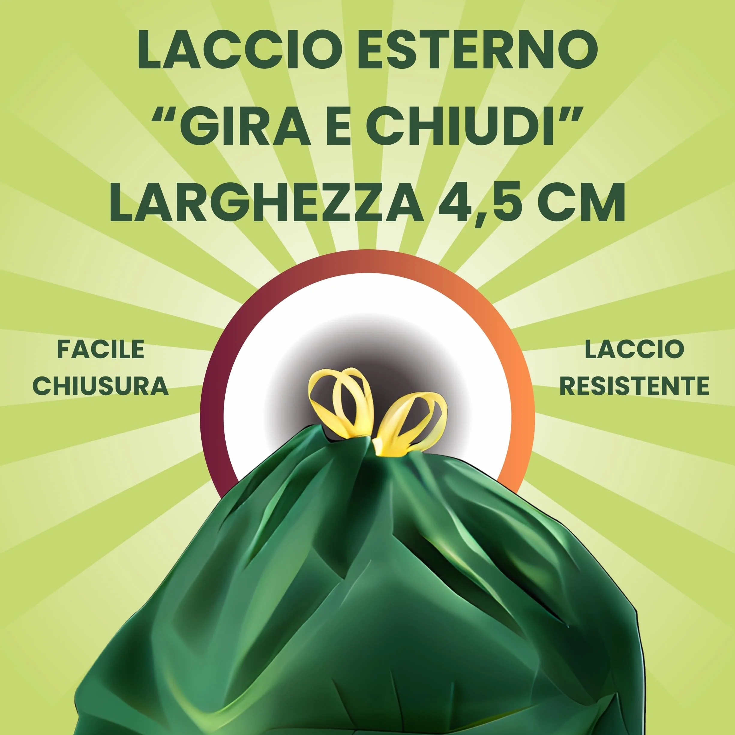 FRIO Sacchetti per la Spazzatura 30 Litri 52x58cm Verde Extra Resistenti