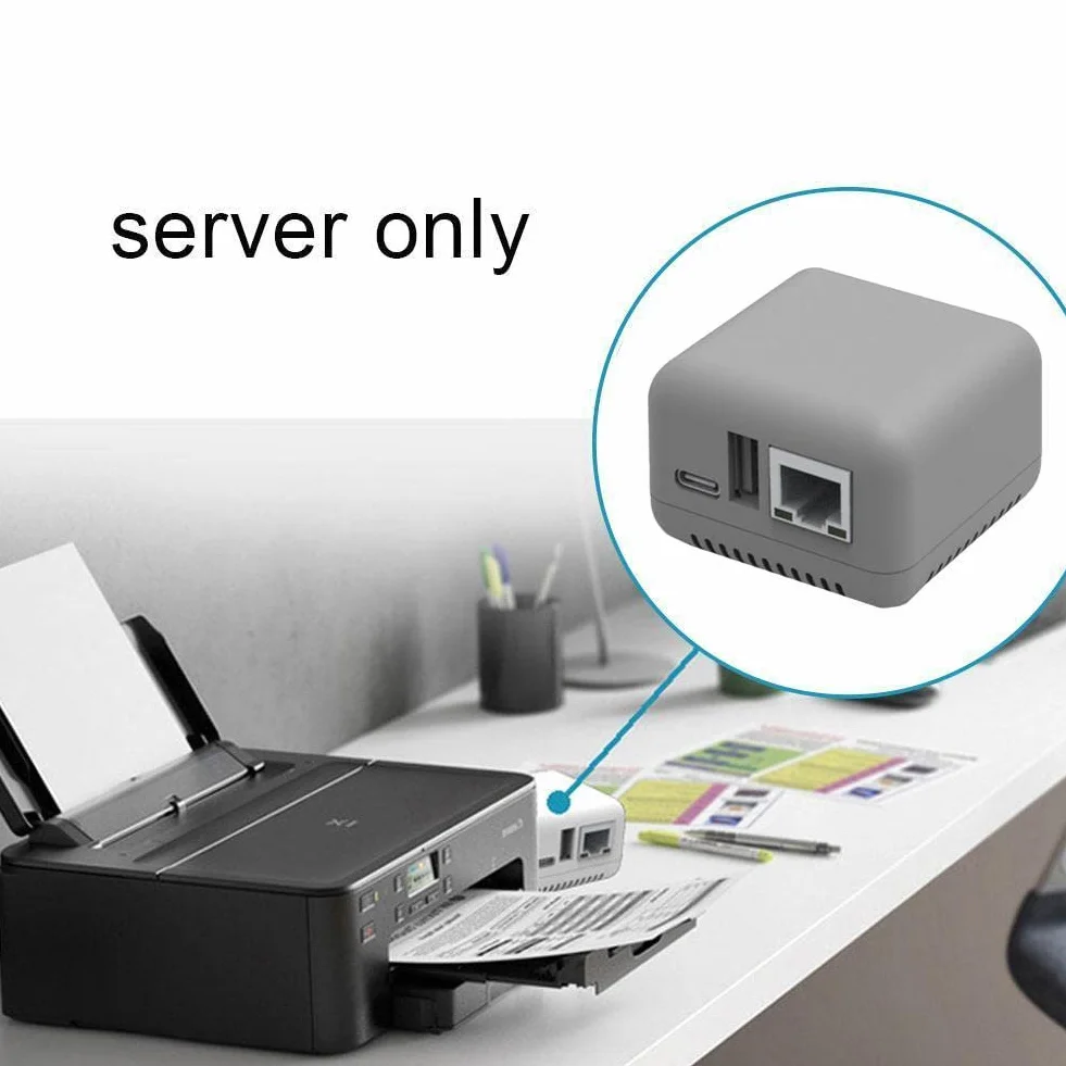 Server di Stampa di Rete con 1x 10/100 Mbps RJ-45 LAN Port WiFi Funzione di Rete USB XP 2.0 Port BT per Win Supporto Android 4.0（Spina e Cavo Dati Non Inclusi）