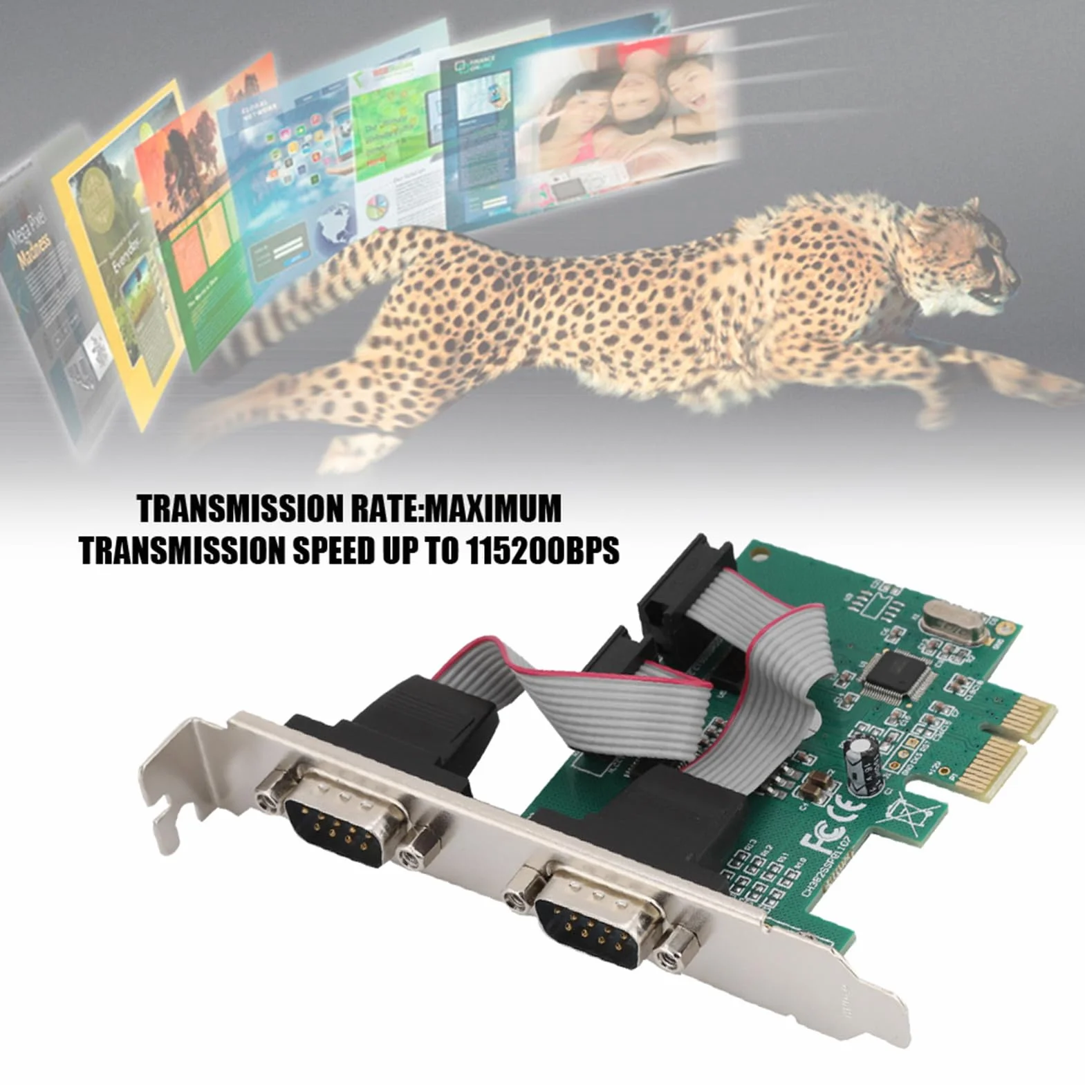 Scheda di espansione seriale a basso profilo a 2 porte, porta seriale RS-232 standard, adattatore porta COM da PCI Express a industriale DB9 RS232