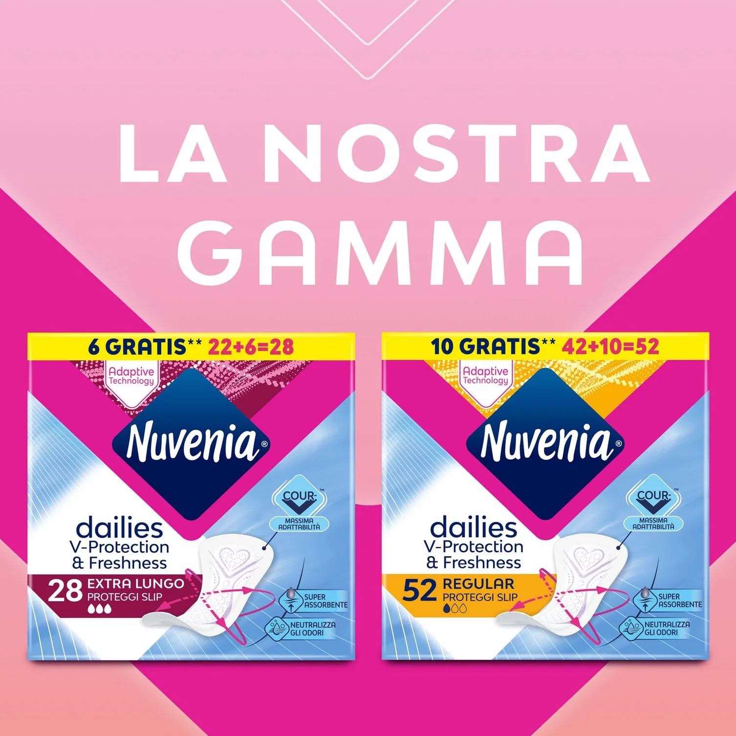 Nuvenia Proteggi Slip Extra Lungo Uso Quotidiano Controllo Odori 28 Pezzi