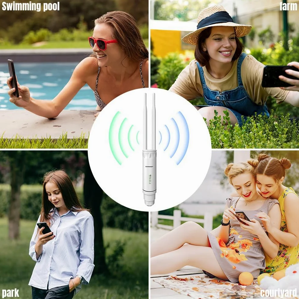 Ripetitore WiFi esterno Amplificatore di portata Wi-FI Amplificatore di segnale AC1200 Dual Band WiFi AP Rete Amplificatore WiFi 2.4G 5ghz Antenne ad alto guadagno 1200Mbps