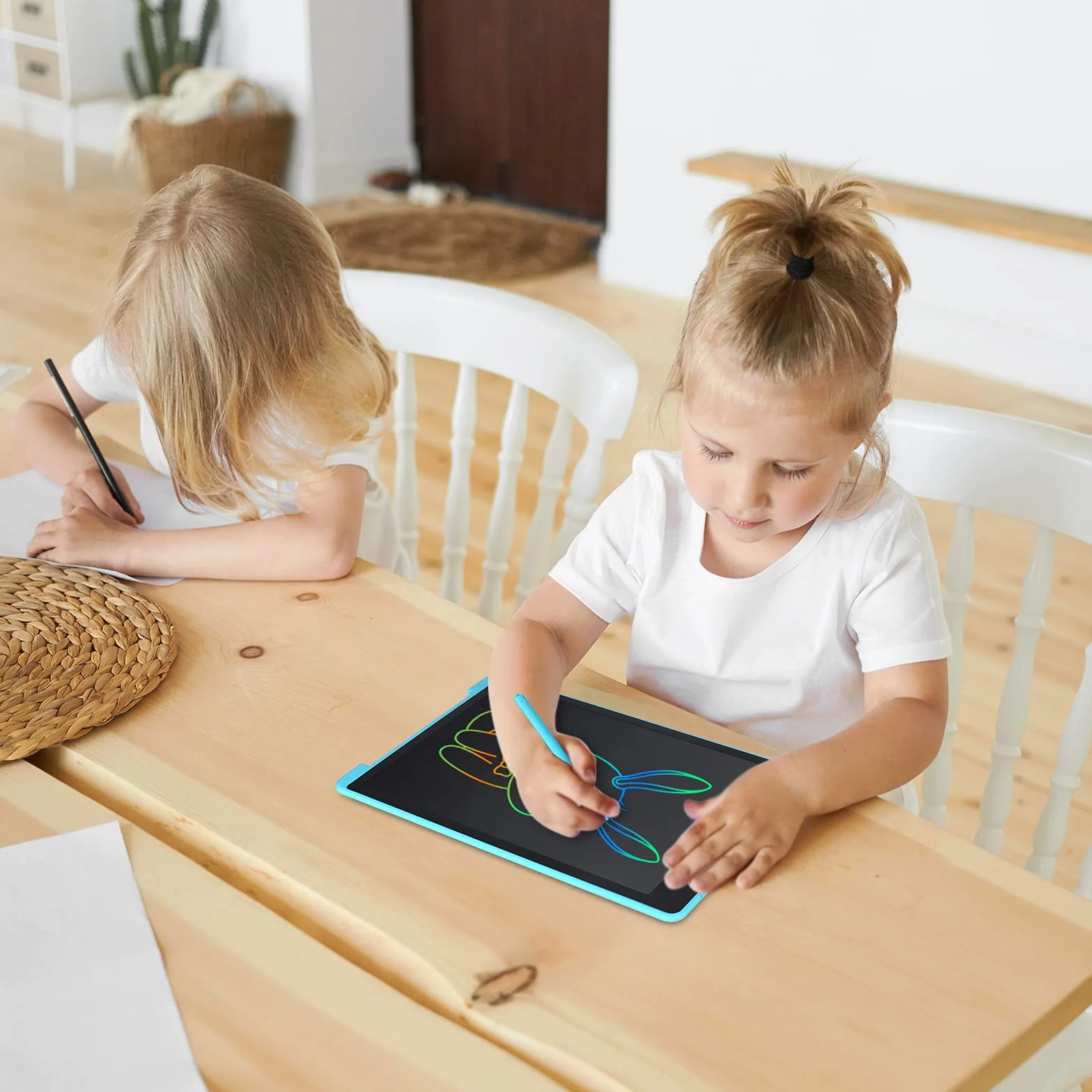 Coolzon Tavoletta Grafica LCD 12 Pollice, Lavagna Cancellabile da Disegno con Penna, Ewriter Digitale per Bambini, Azzurro