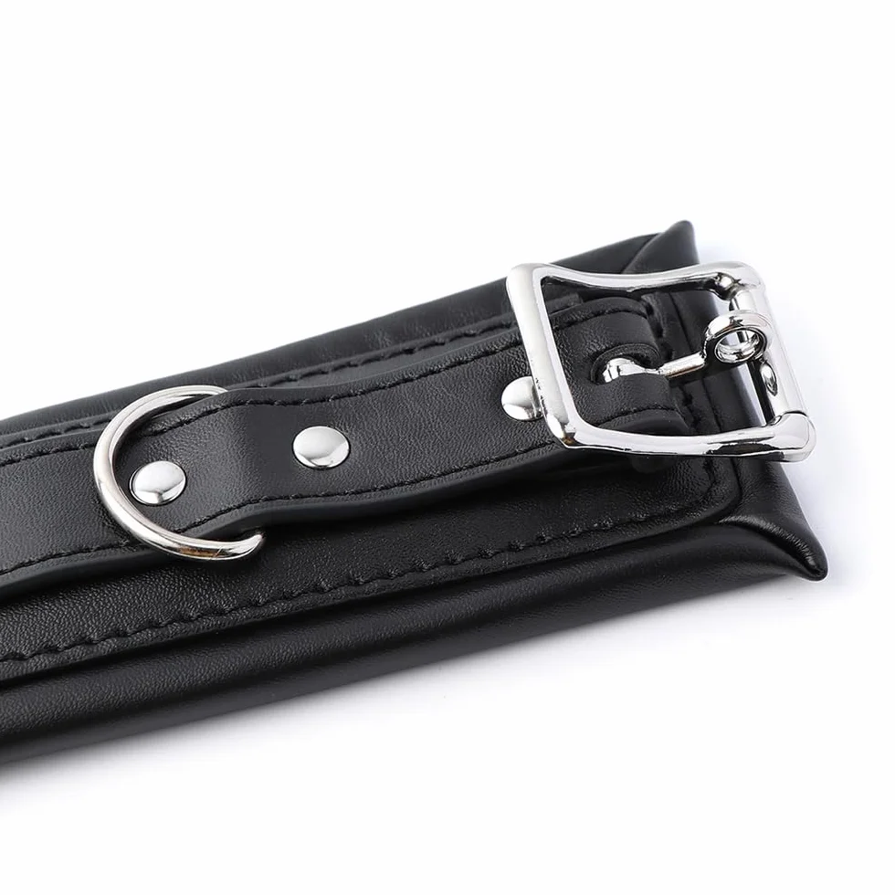 Polsini per caviglia Yoga - Pelle morbida con catena regolabile - Coppia accessori decorativi moda (Nero)