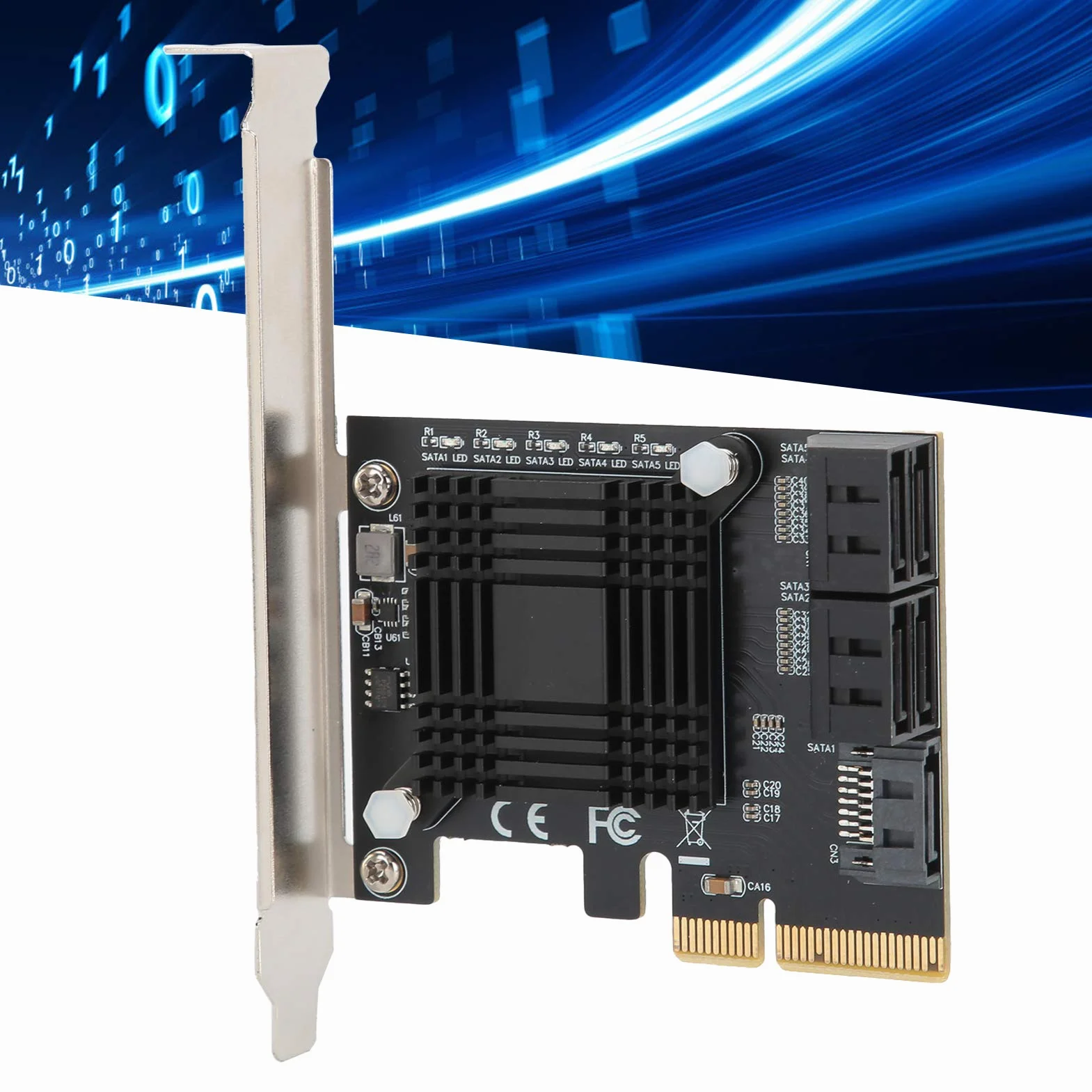 Pci E a 5 Porte SATA 3.0 Card di espansione JMB585 Chip Trasferimento di Dati ad Alta velocità per sistemi informatici