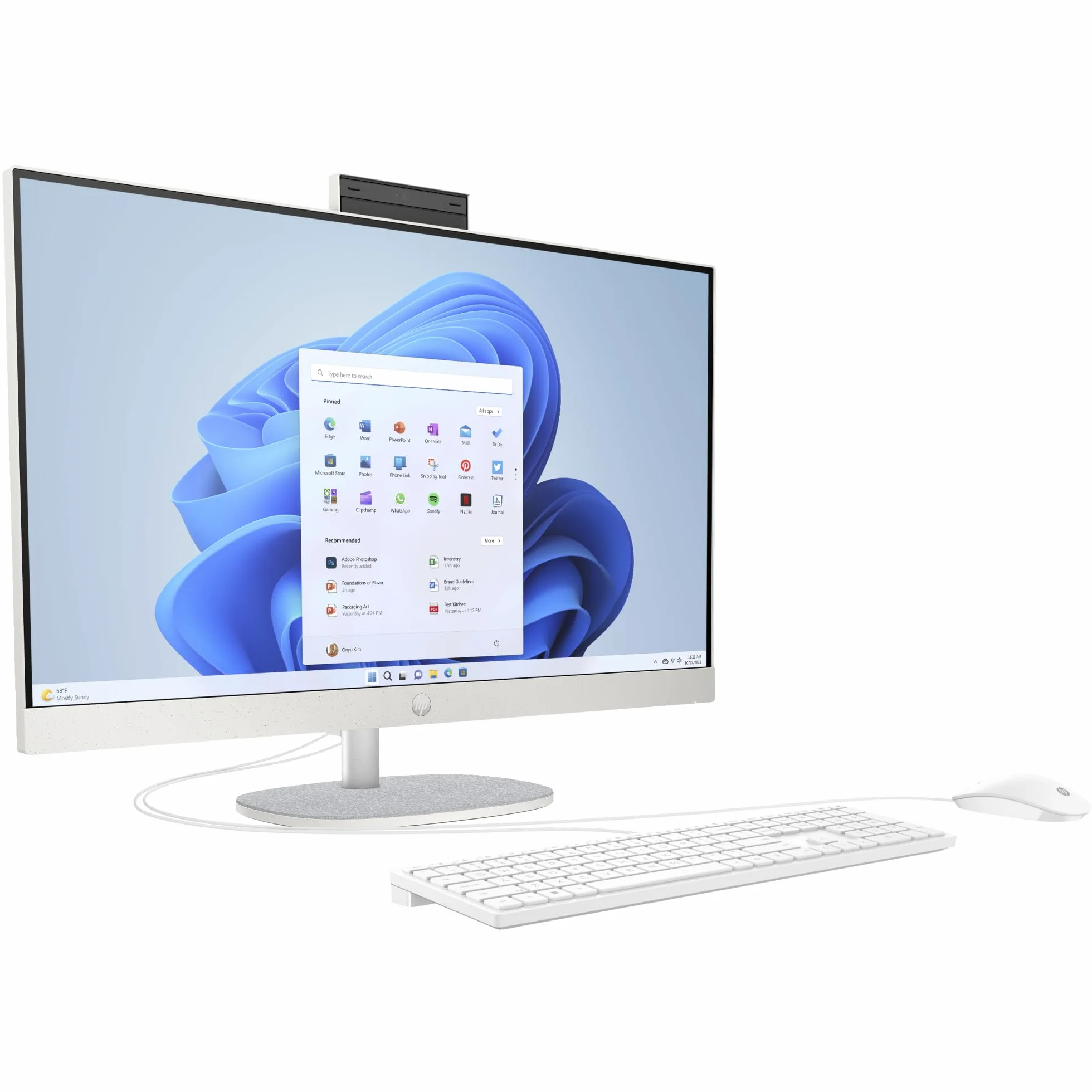 HP All-in-One PC 27" FHD Display AMD Ryzen 5 7520U 16GB DDR5 RAM 512GB SSD AMD Radeon Windows 11 Home White